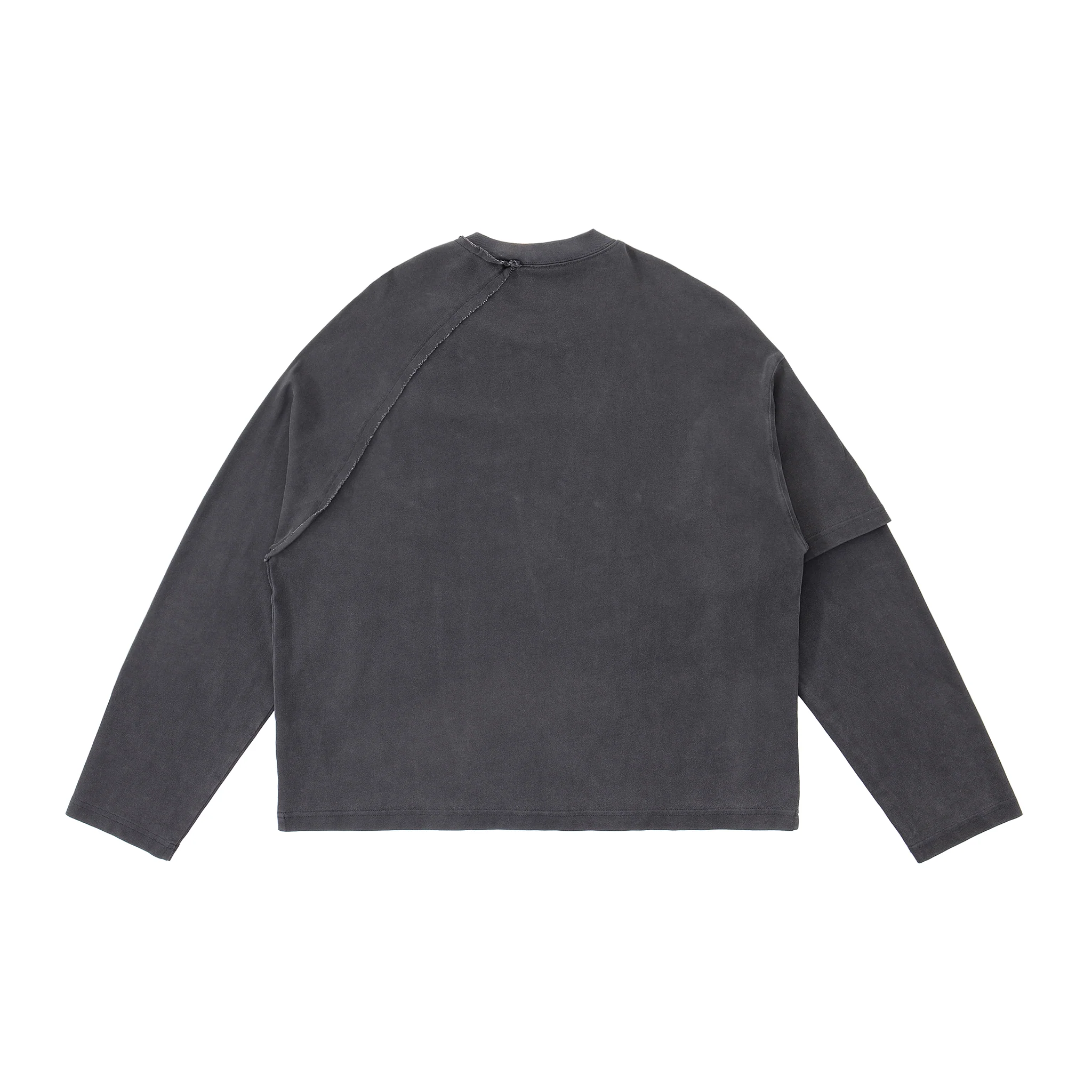 Asymmetric Sleeve Crewneck – Graphite - Image 8