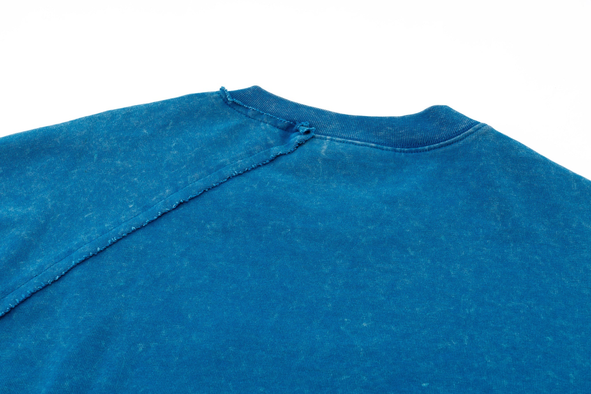 Asymmetric Sleeve Crewneck- Washed Blue - Image 16