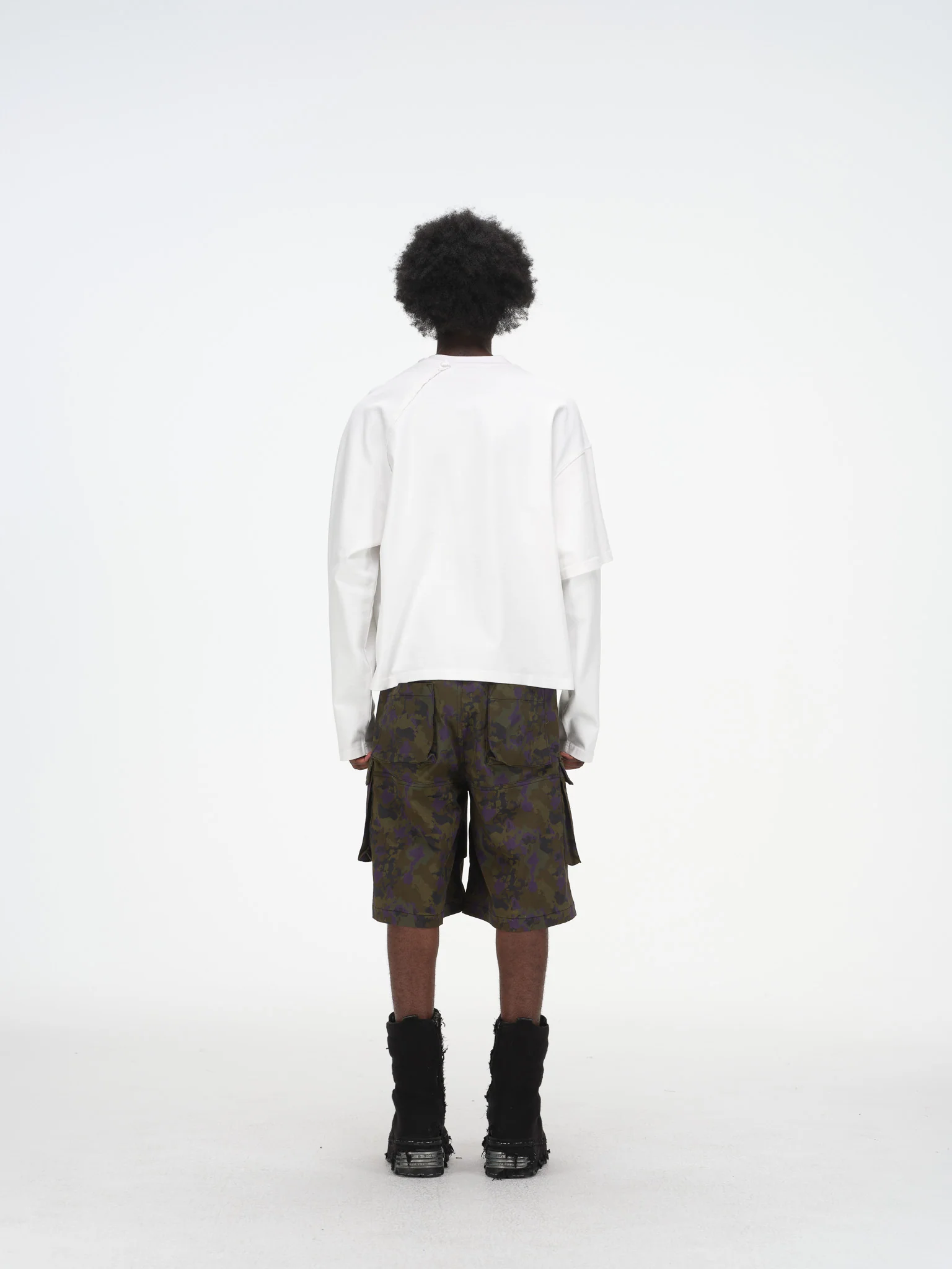 Asymmetric Sleeve Crewneck - White - Image 12