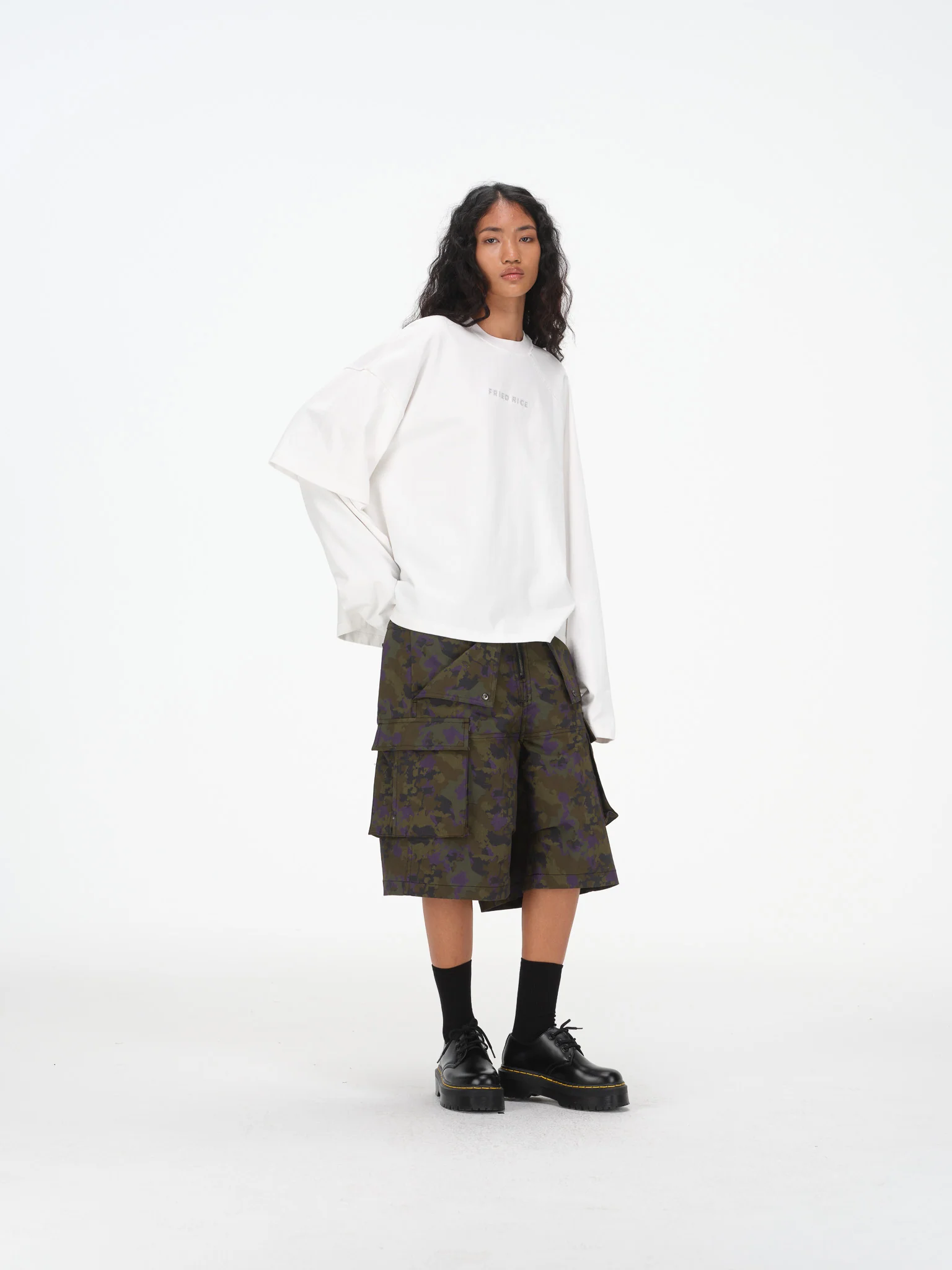 Asymmetric Sleeve Crewneck - White - Image 8