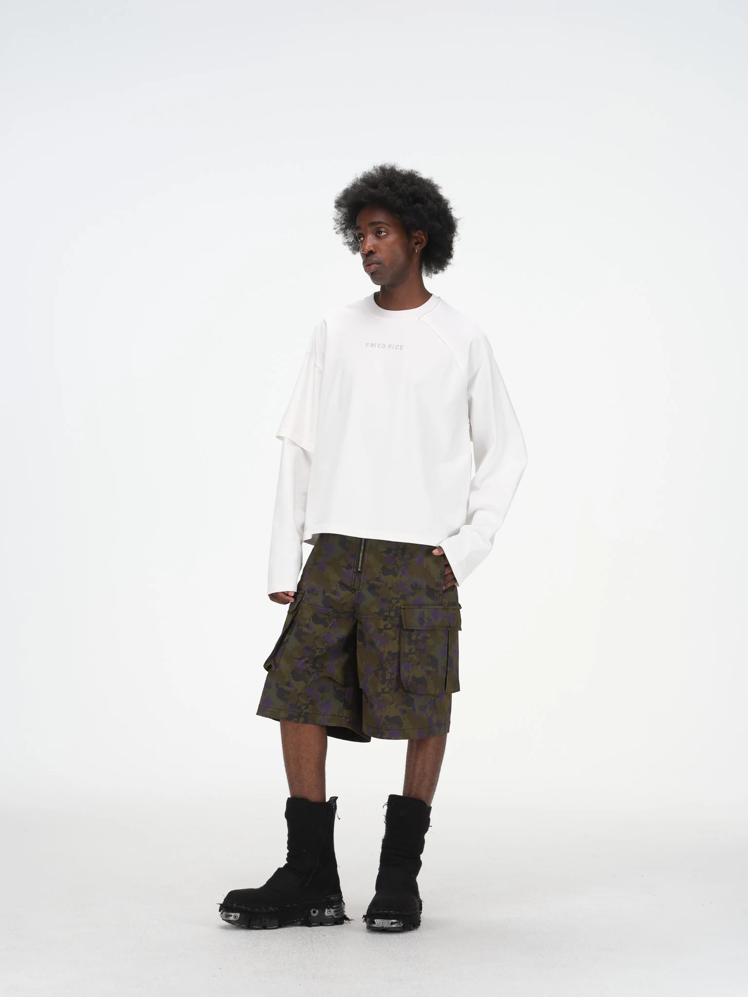 Asymmetric Sleeve Crewneck - White - Image 9