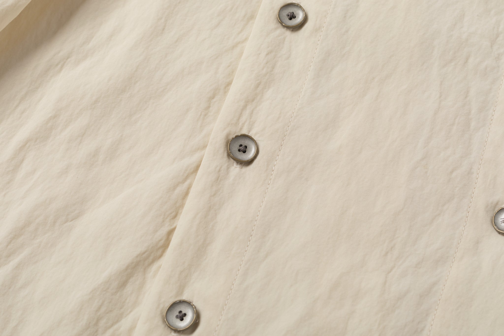Asymmetrical Split Button Up - Creme - Image 12