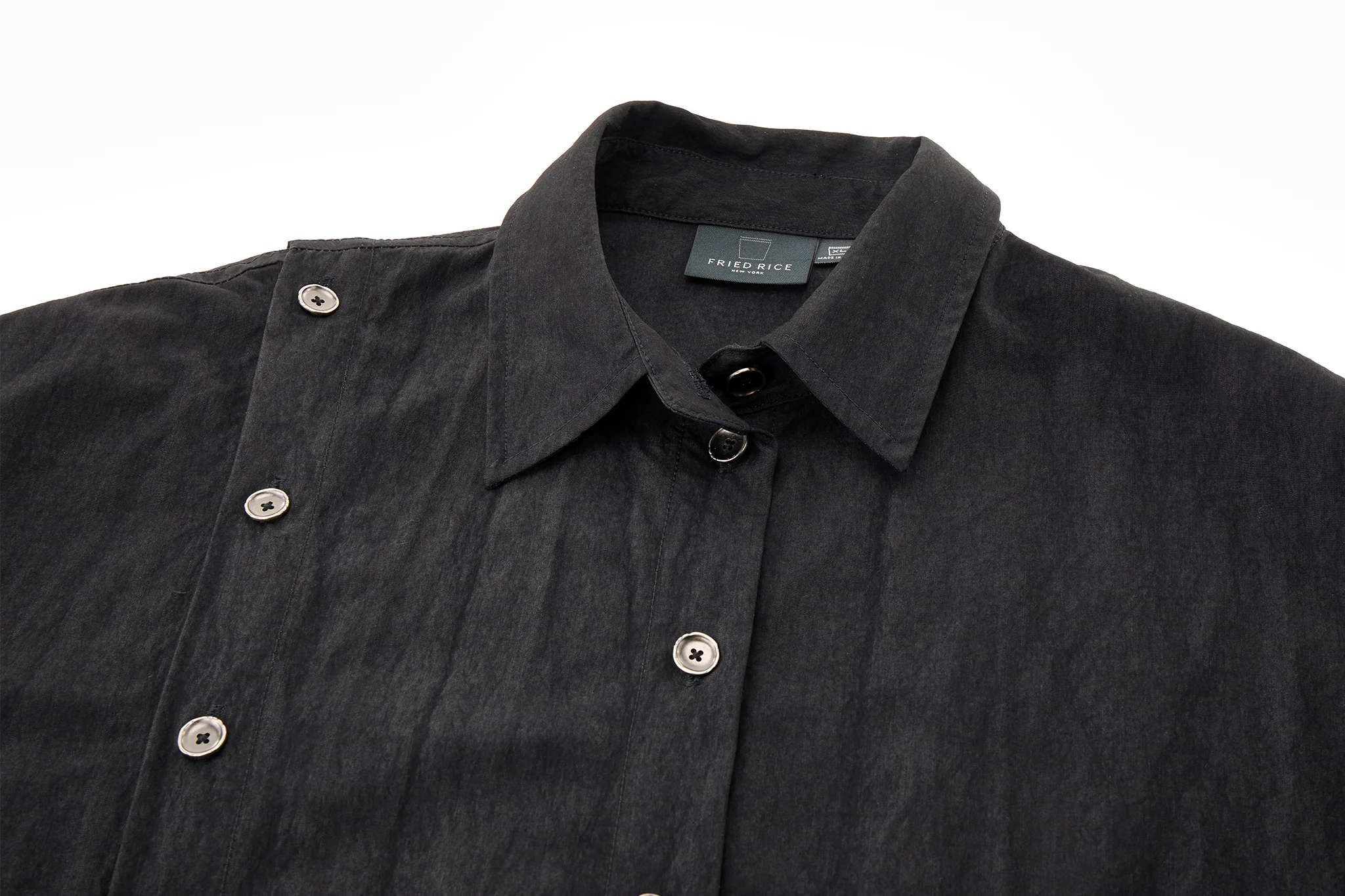 Asymmetrical Split Button Up - Midnight - Image 9
