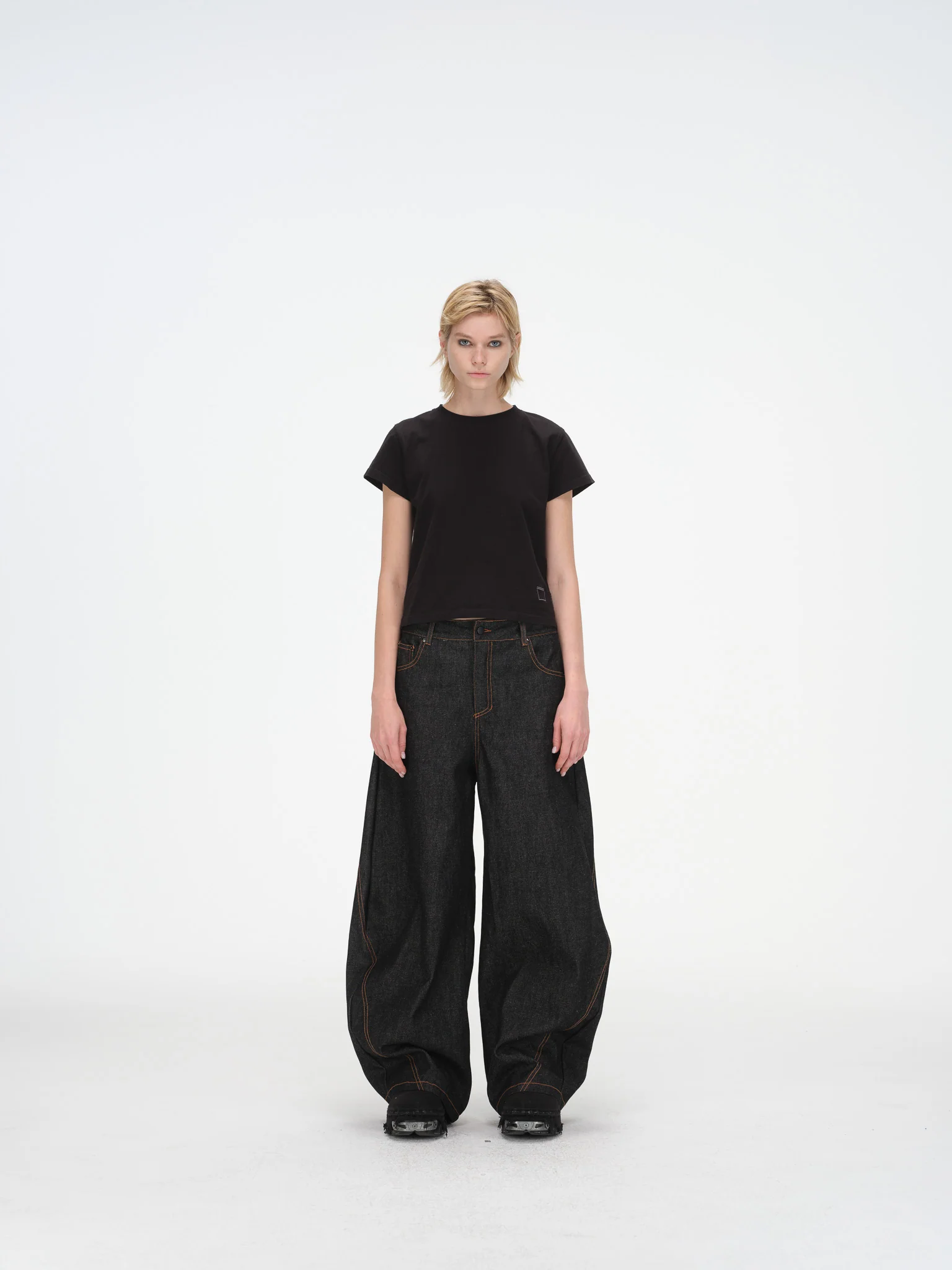 Barrel Wide Leg Jeans - Raw Indigo - Image 10