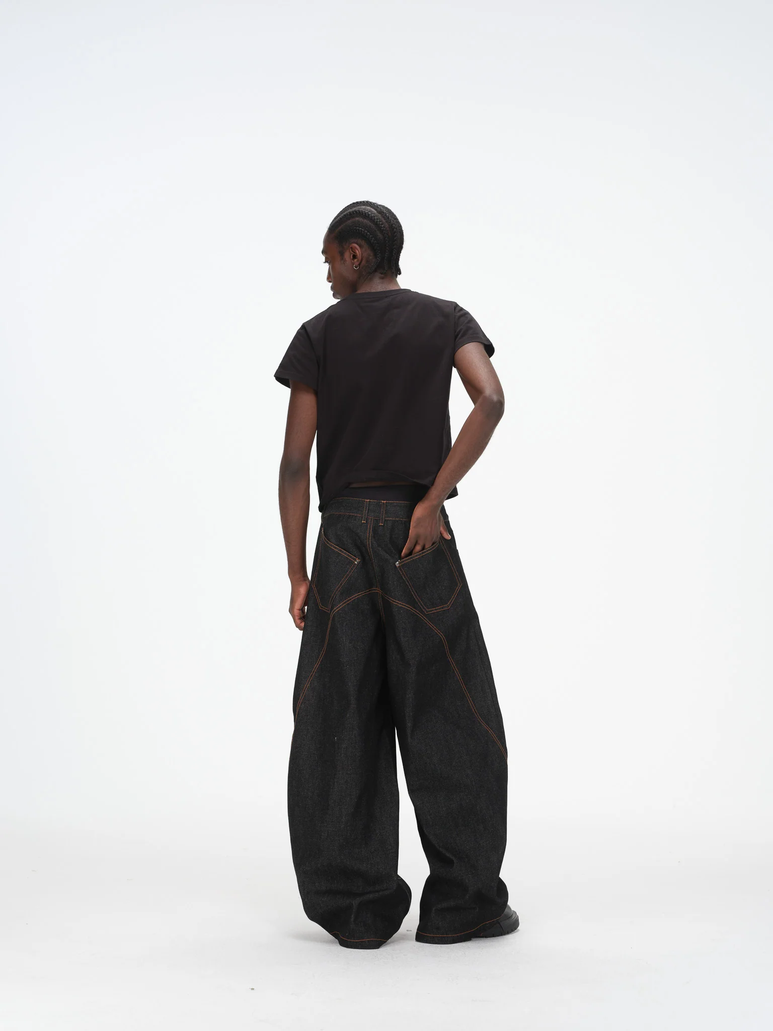 Barrel Wide Leg Jeans - Raw Indigo - Image 12