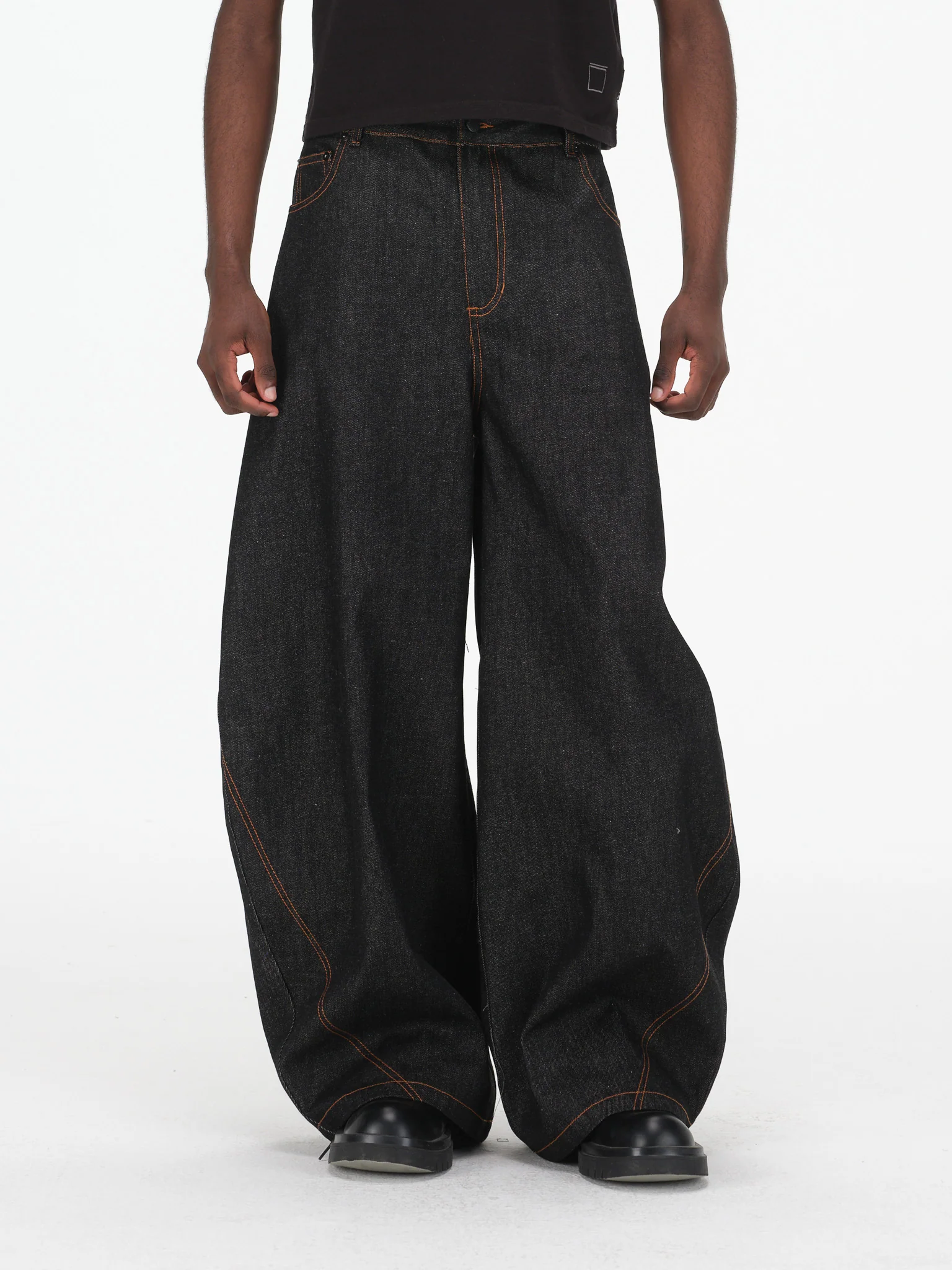 Barrel Wide Leg Jeans - Raw Indigo - Image 5