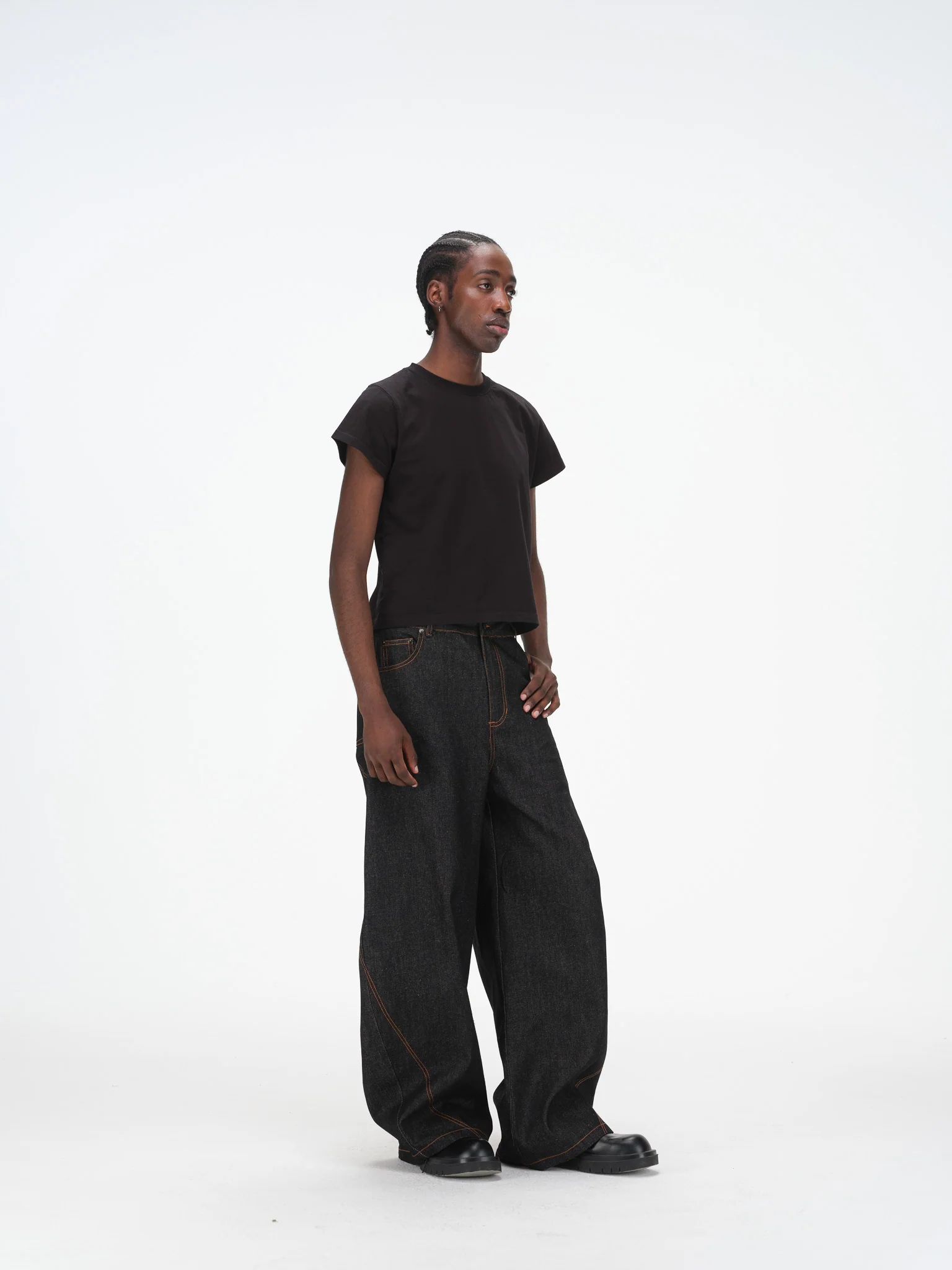 Barrel Wide Leg Jeans - Raw Indigo - Image 7