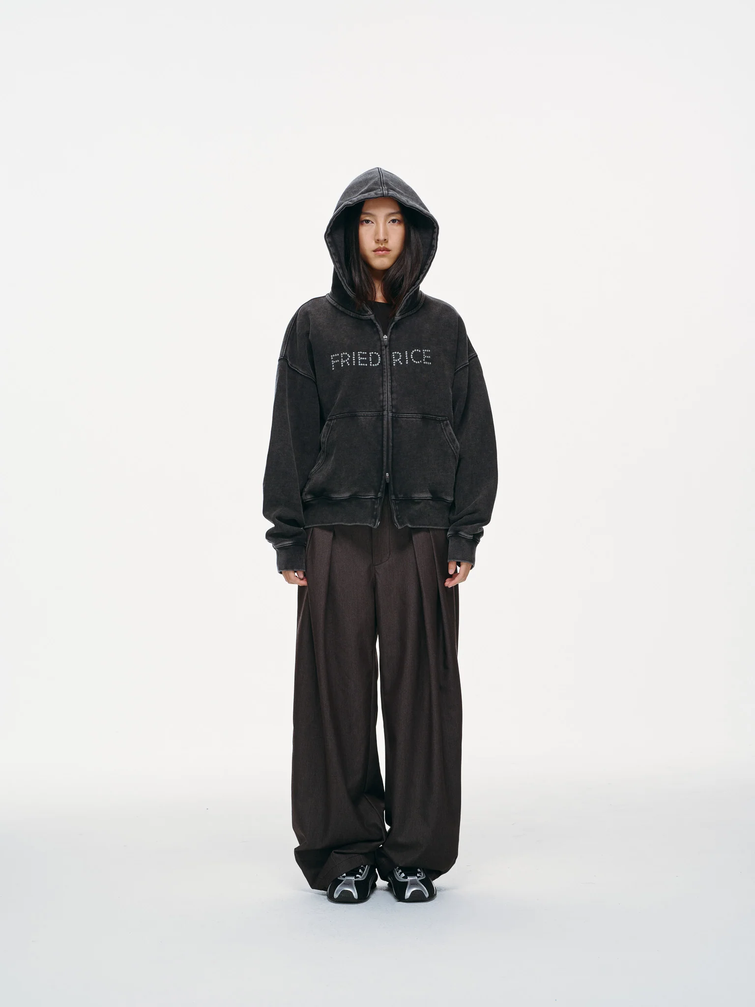 FRIED RICE Beaded Logo Double Zip Hoodie - Image 11