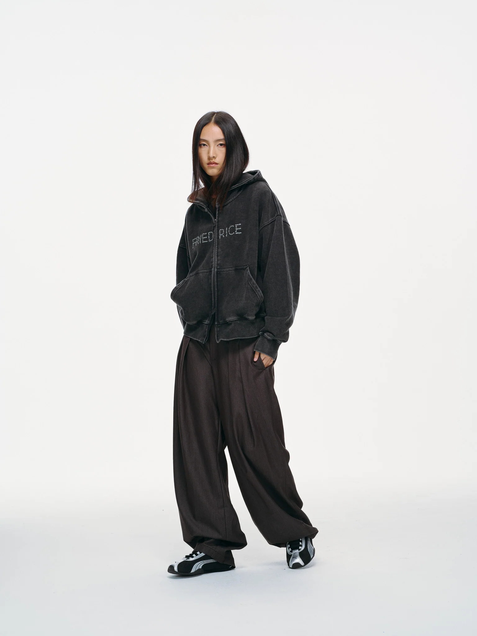 FRIED RICE Beaded Logo Double Zip Hoodie - Image 13