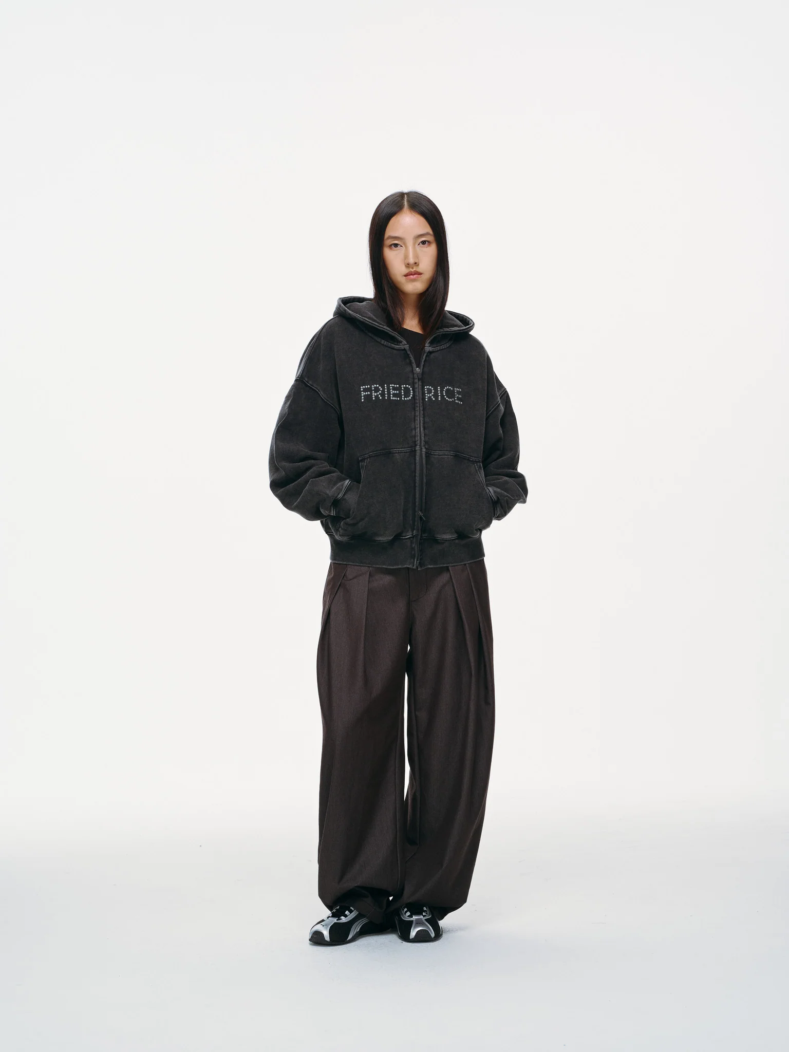 FRIED RICE Beaded Logo Double Zip Hoodie - Image 4