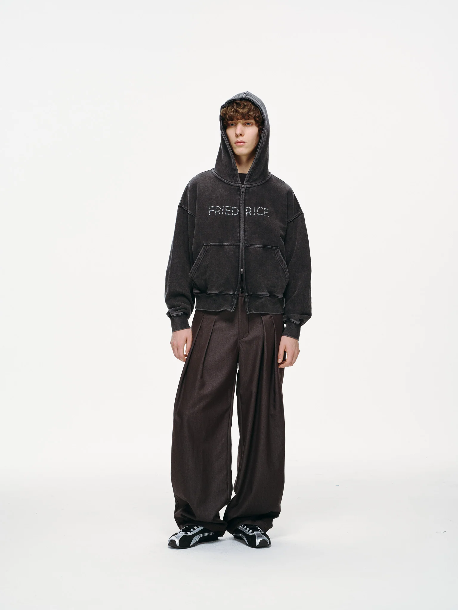 FRIED RICE Beaded Logo Double Zip Hoodie - Image 5