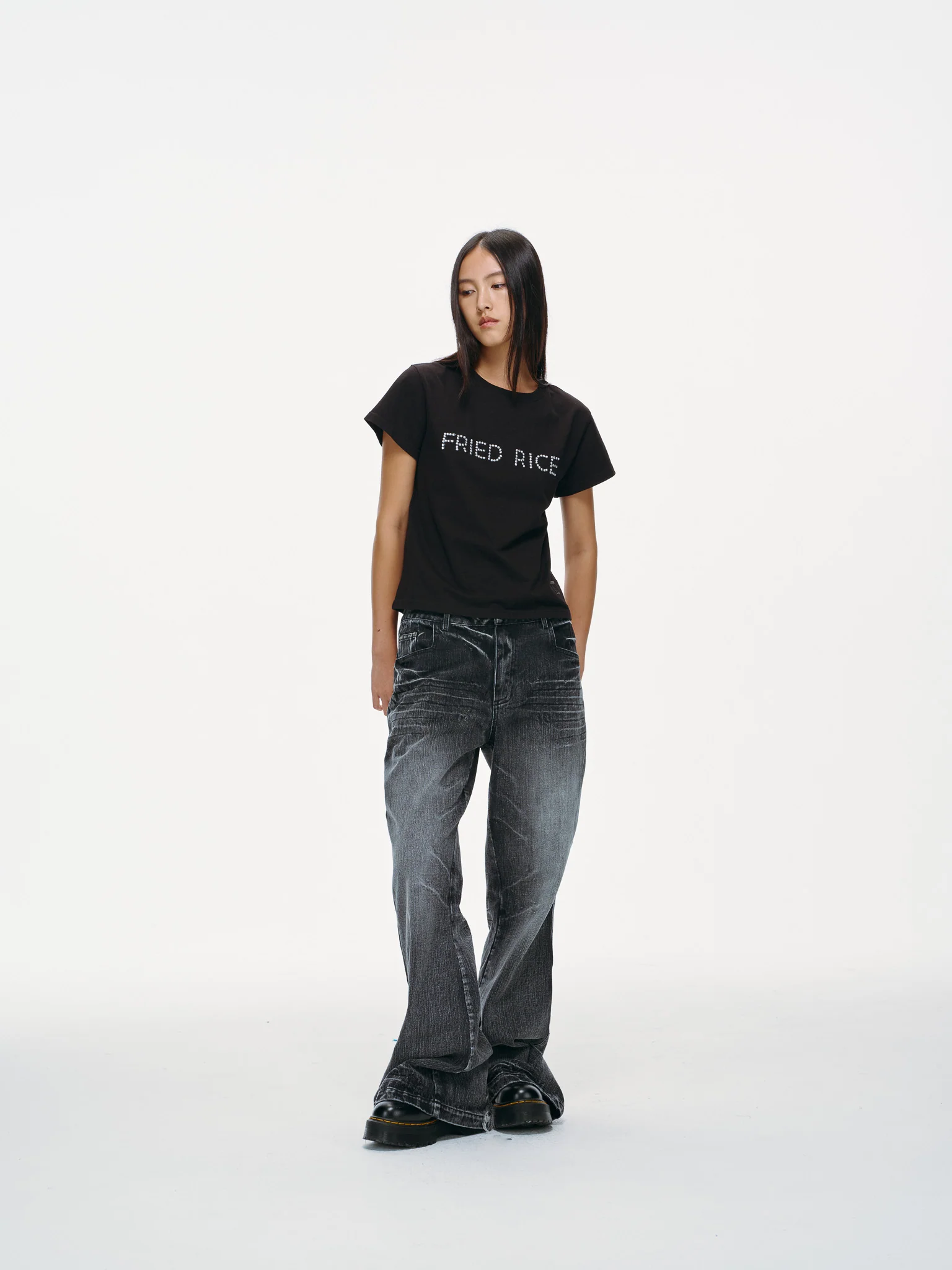 Bell Bottom Jeans – Black Washed Denim - Image 10