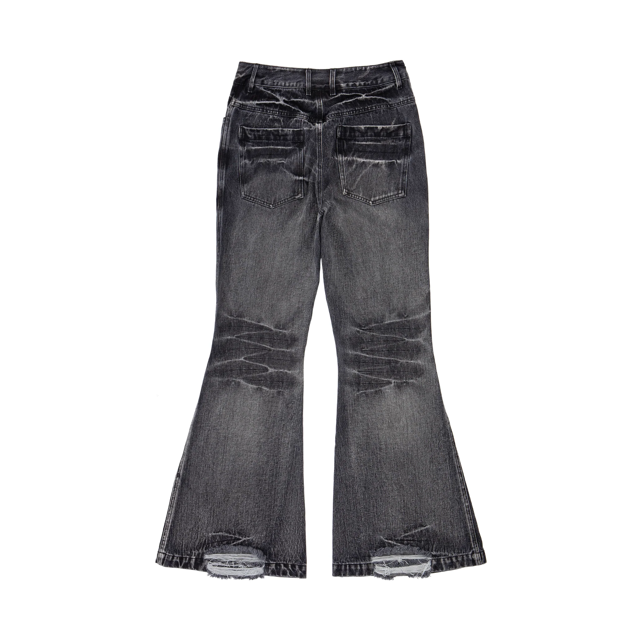 Bell Bottom Jeans – Black Washed Denim - Image 11