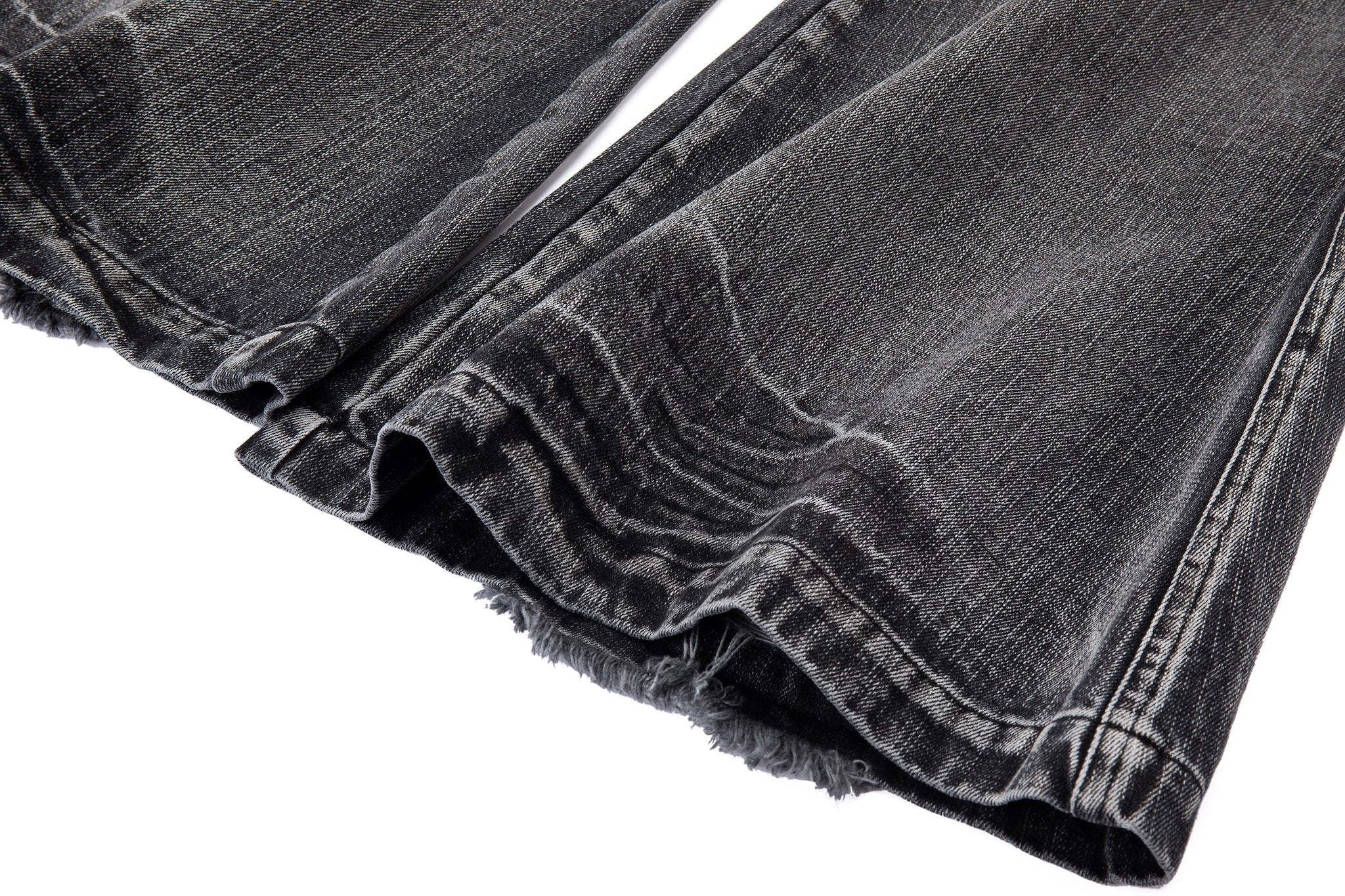 Bell Bottom Jeans – Black Washed Denim - Image 13