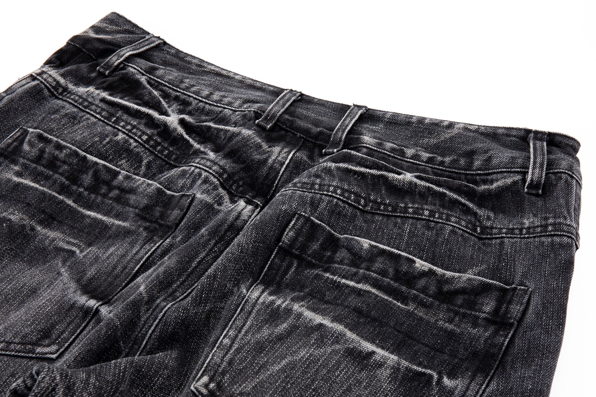 Bell Bottom Jeans – Black Washed Denim - Image 15