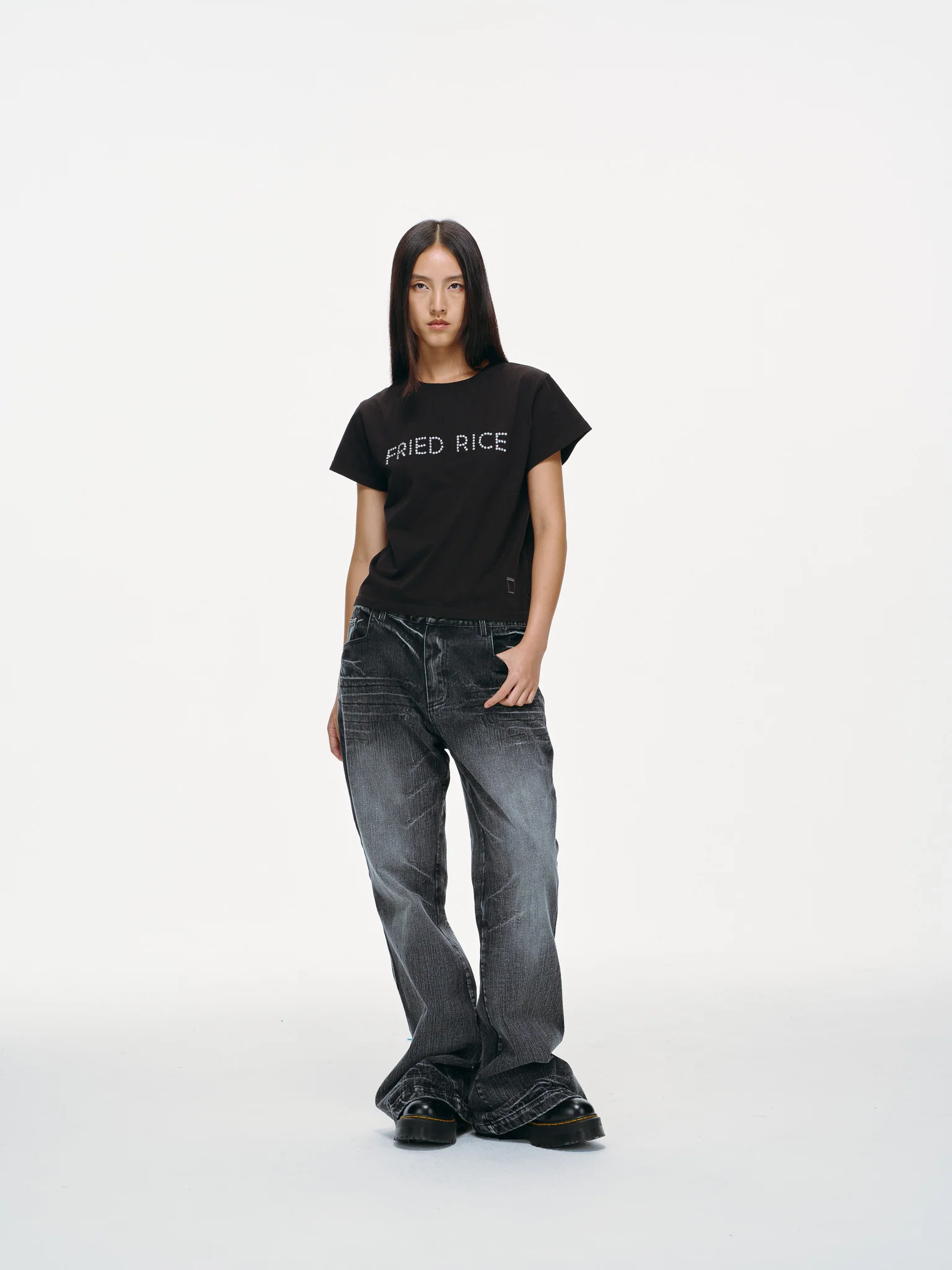 Bell Bottom Jeans – Black Washed Denim - Image 9