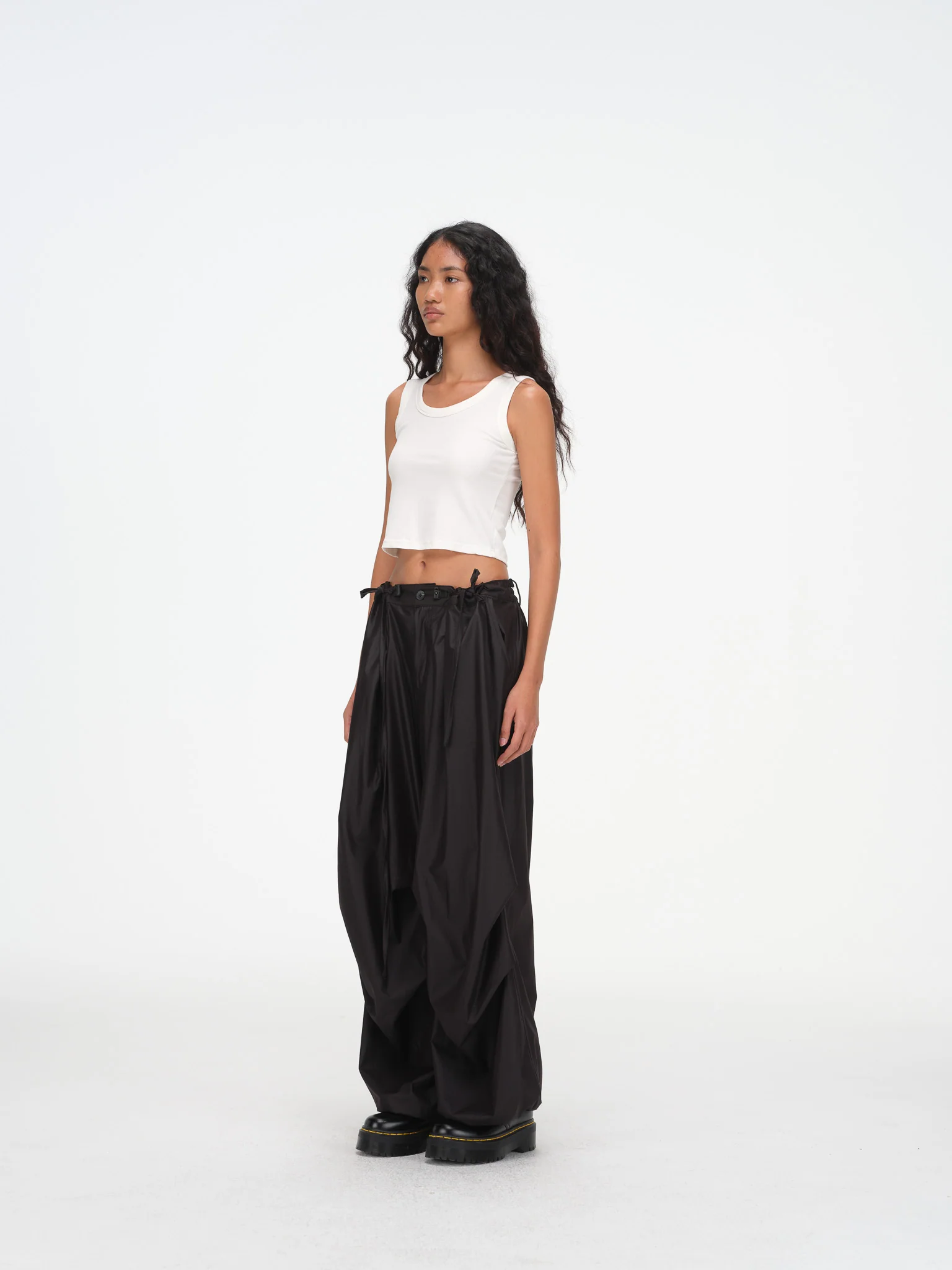 Breezy Draped Utility Pants - Black - Image 10