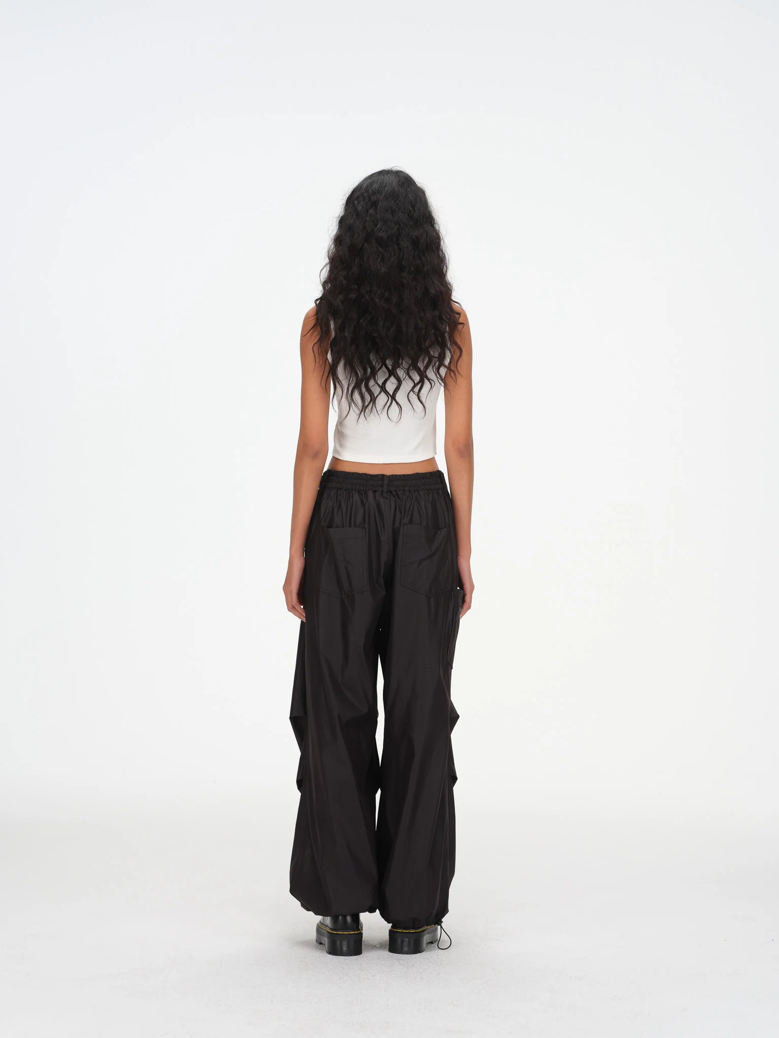 Breezy Draped Utility Pants - Black - Image 11