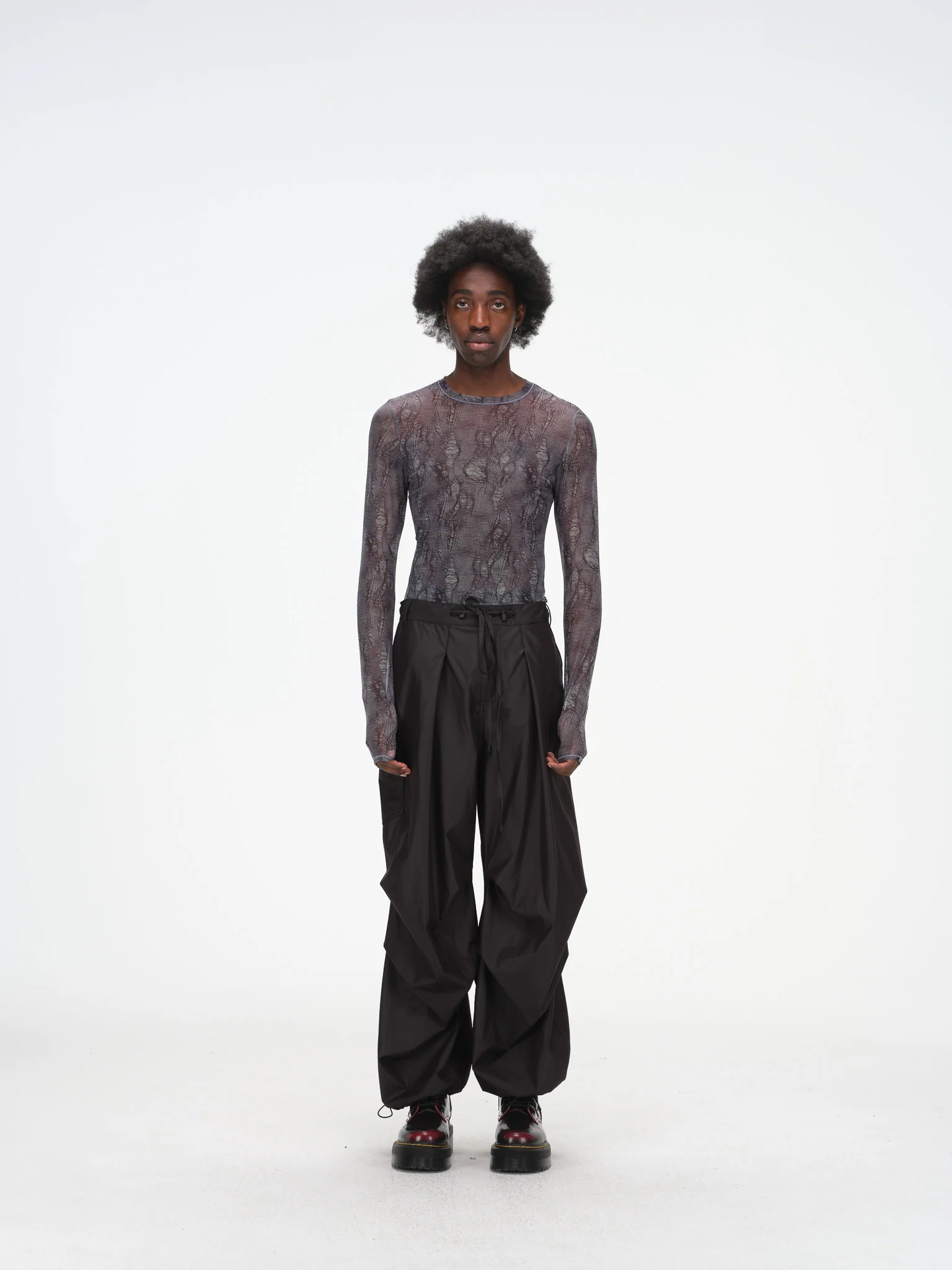 Breezy Draped Utility Pants - Black - Image 3
