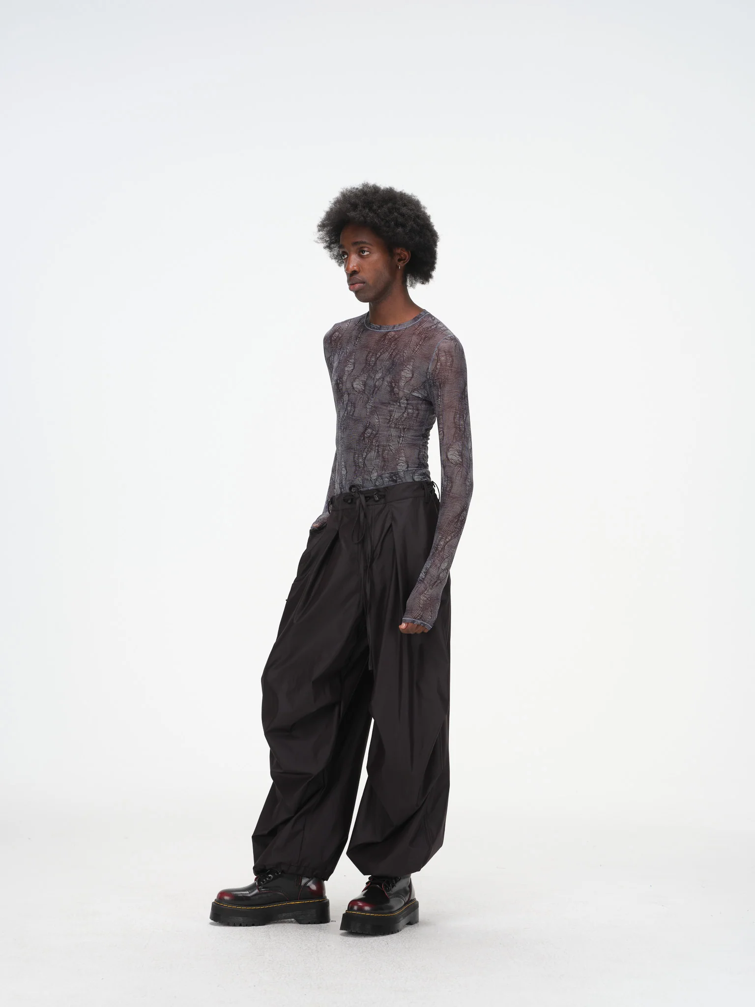 Breezy Draped Utility Pants - Black - Image 5