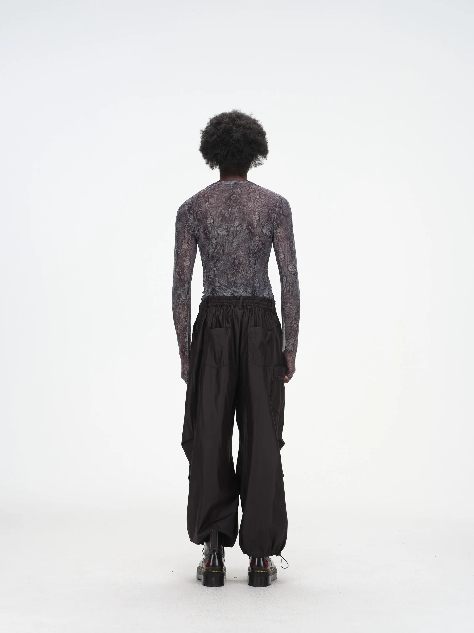 Breezy Draped Utility Pants - Black - Image 6