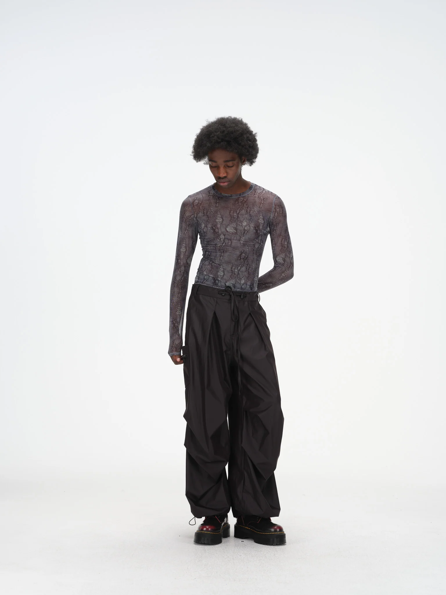 Breezy Draped Utility Pants - Black - Image 7