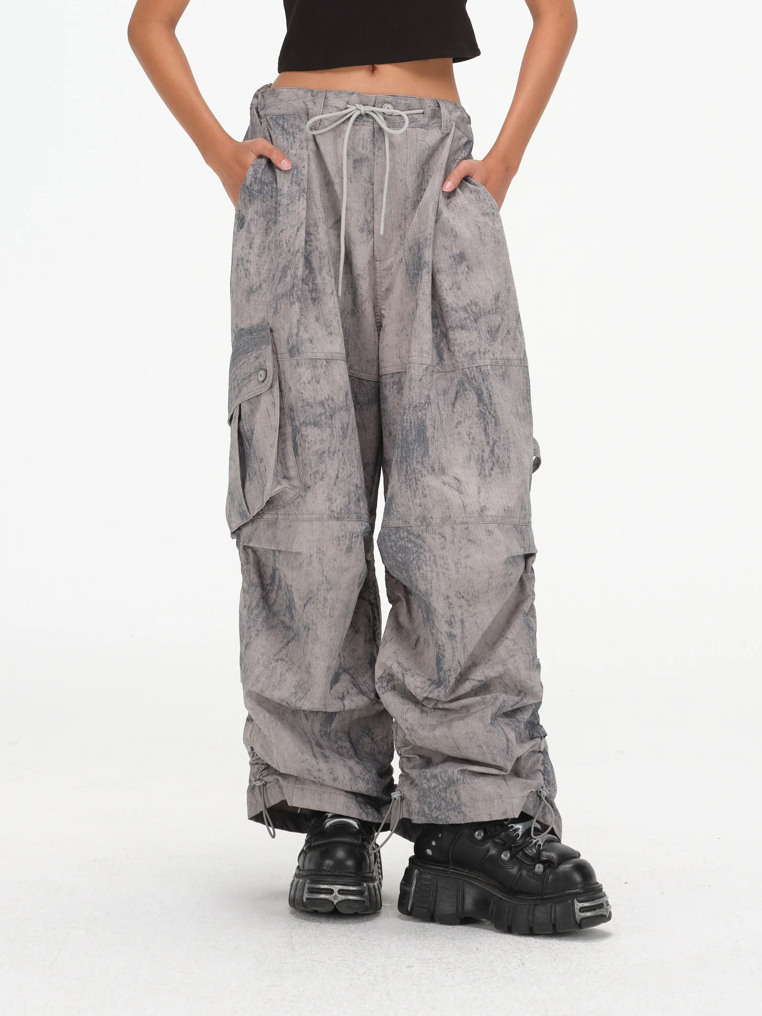 Brush Camo Cargos - Grey, Indigo - Image 5