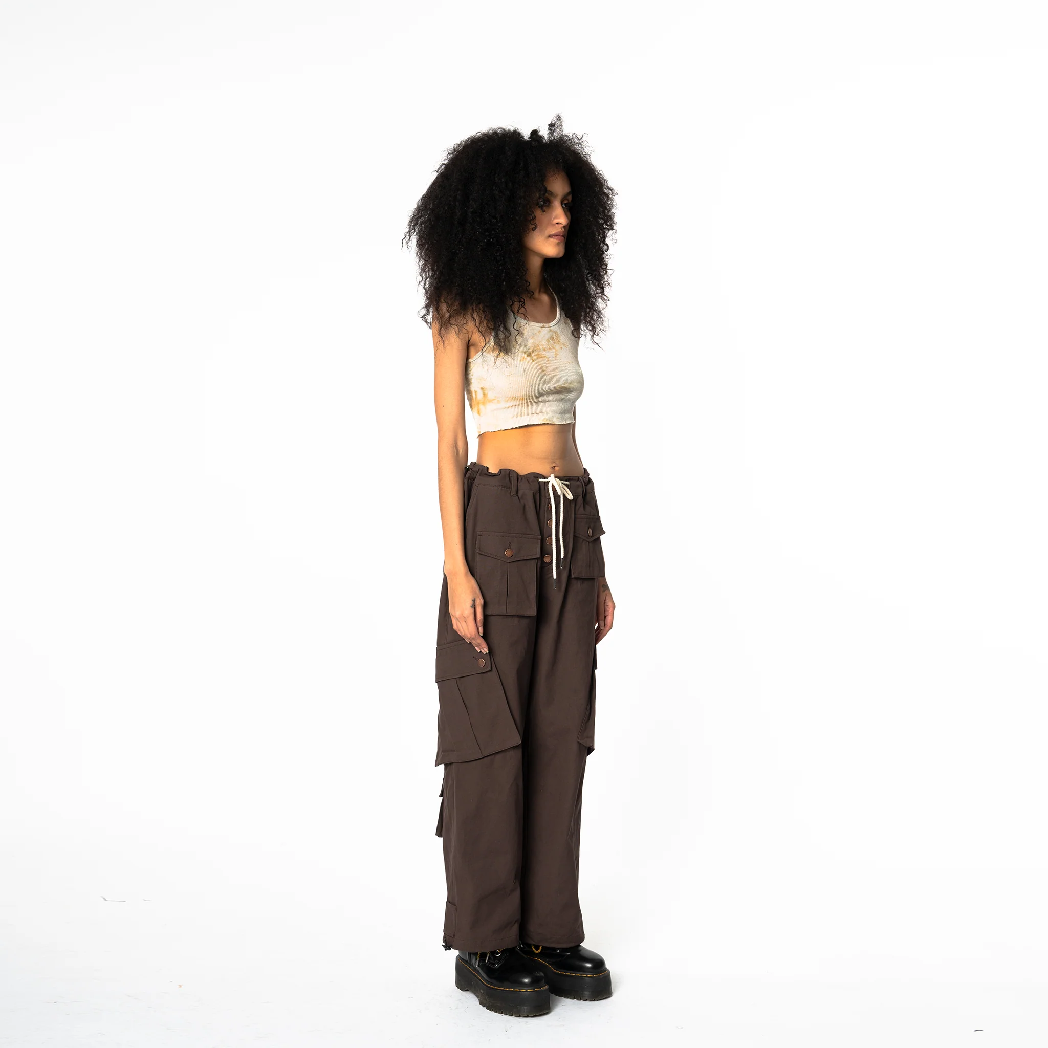 Cargo Pants - Calf Pockets - Brown - Image 7