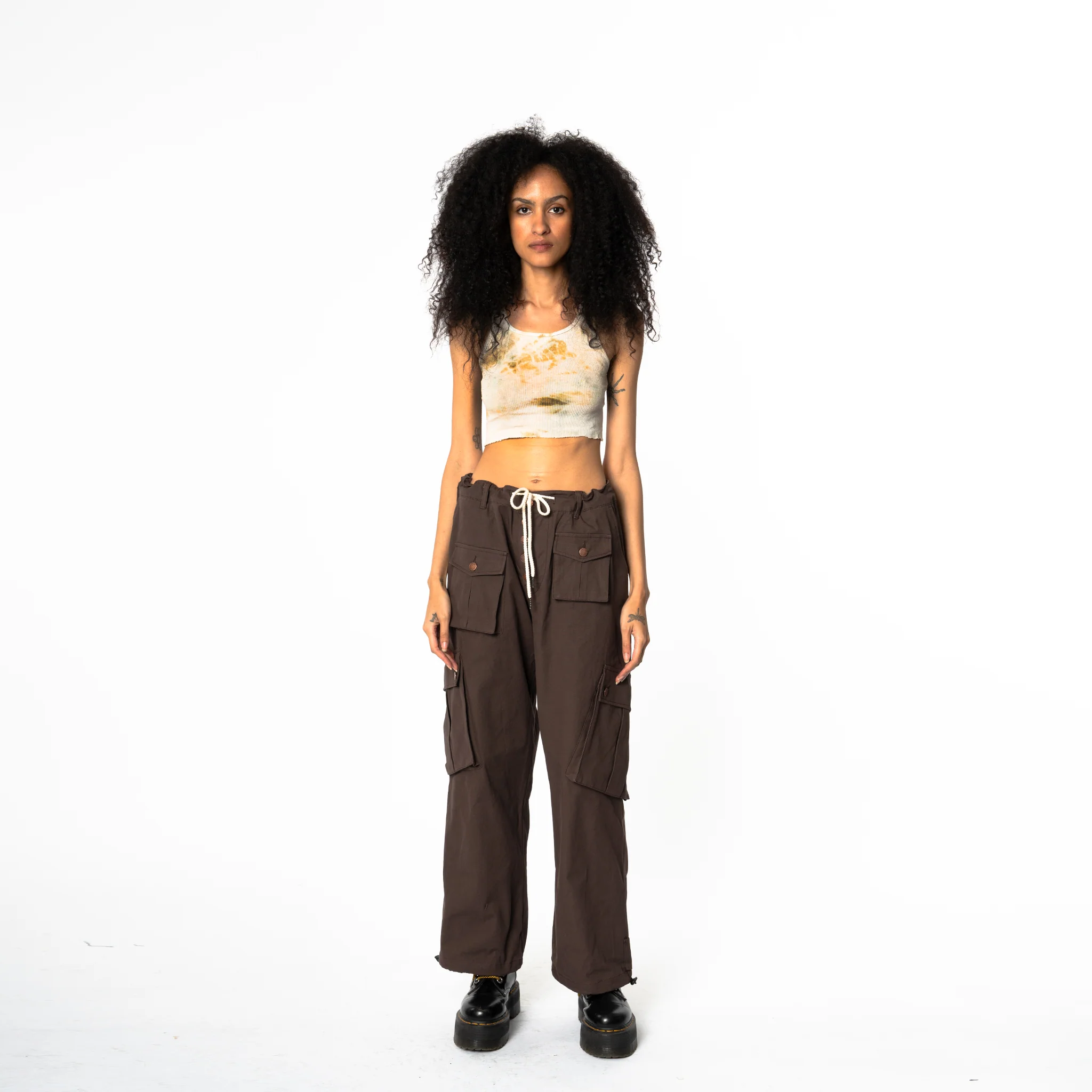 Cargo Pants - Calf Pockets - Brown - Image 8