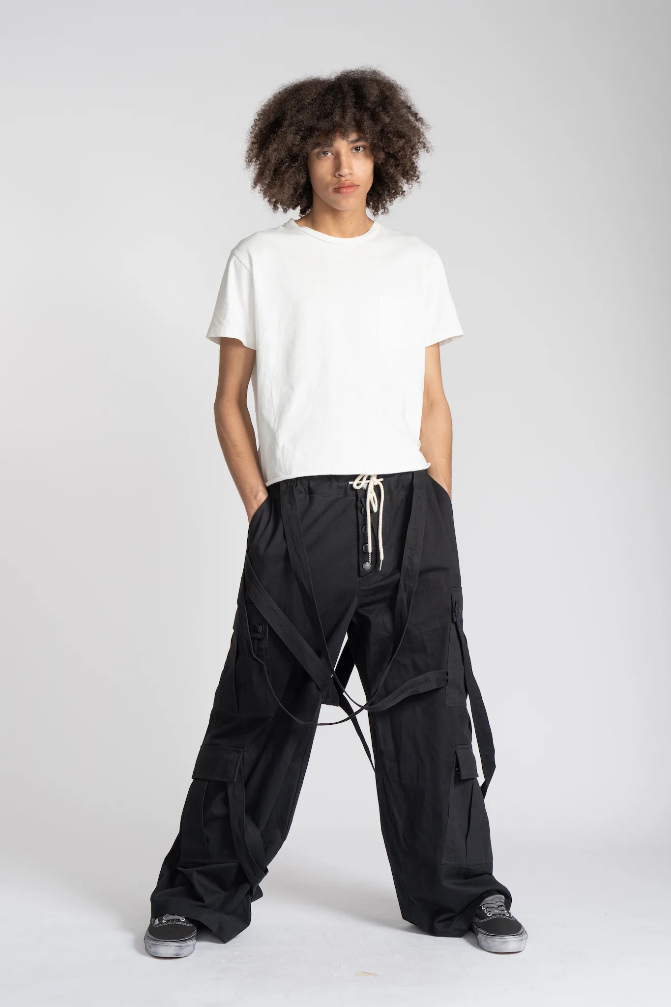 Cargo Strap Pants - Black - Image 5