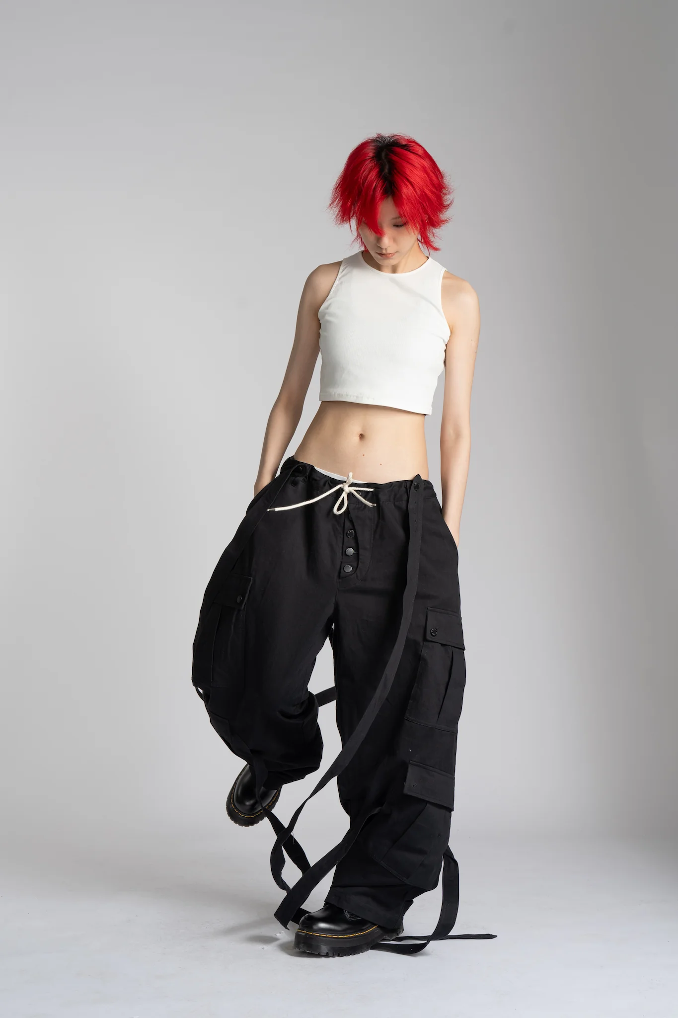 Cargo Strap Pants - Black - Image 8
