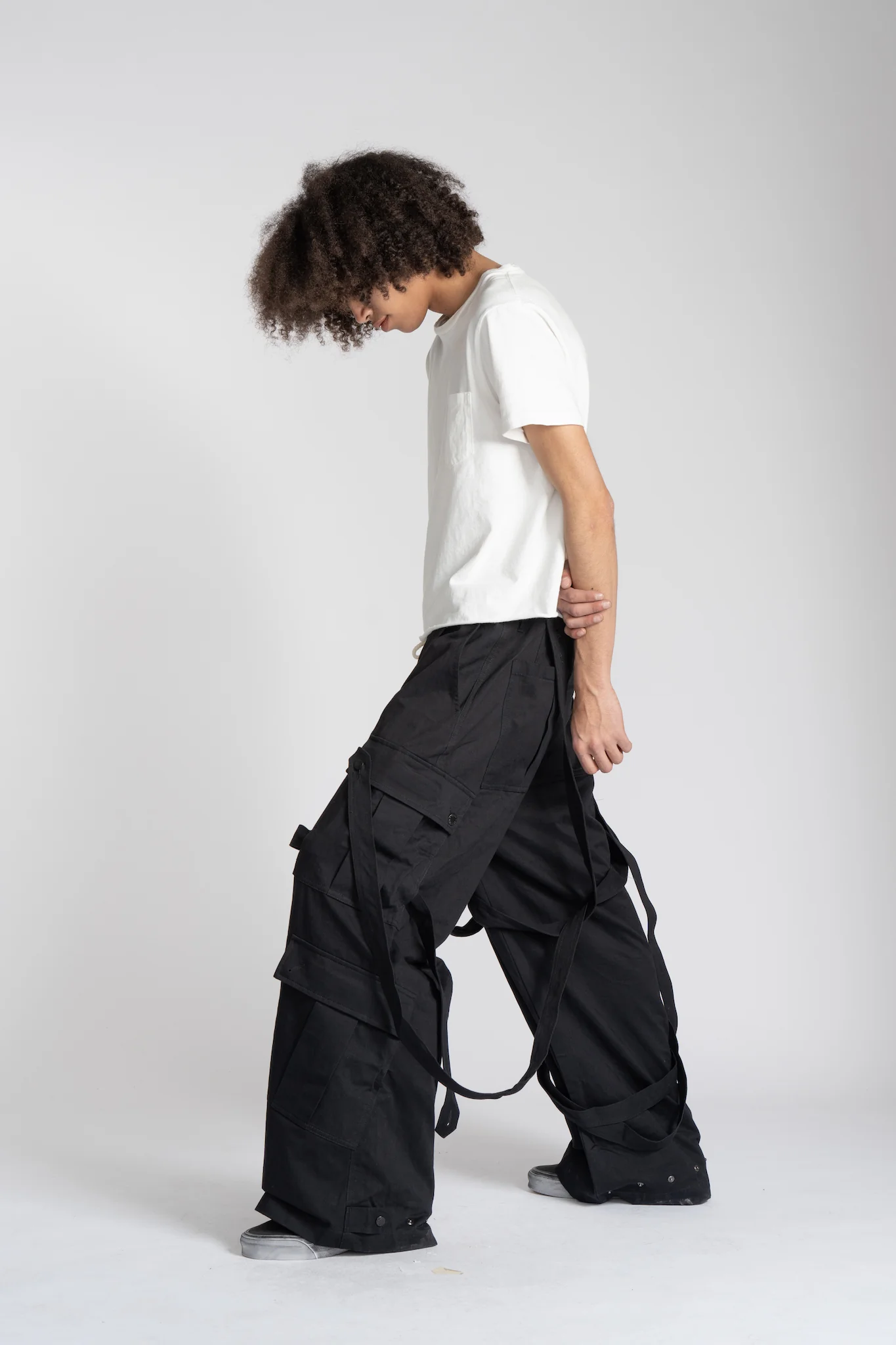 Cargo Strap Pants - Black - Image 9