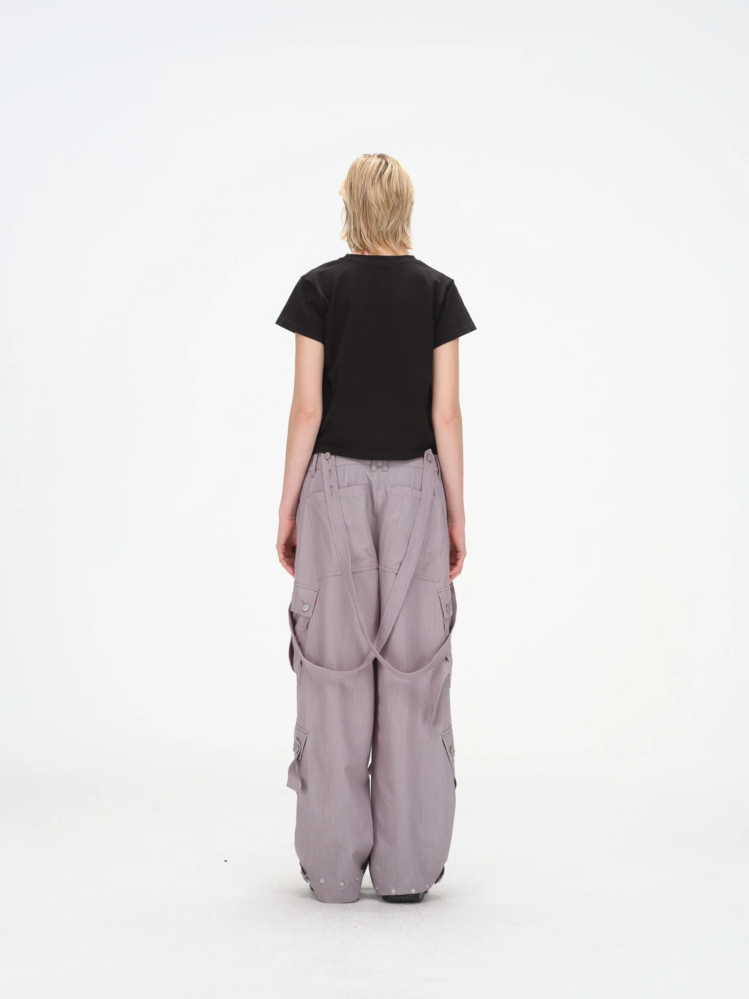 Cargo Strap Pants - Lavender Grey - Image 13