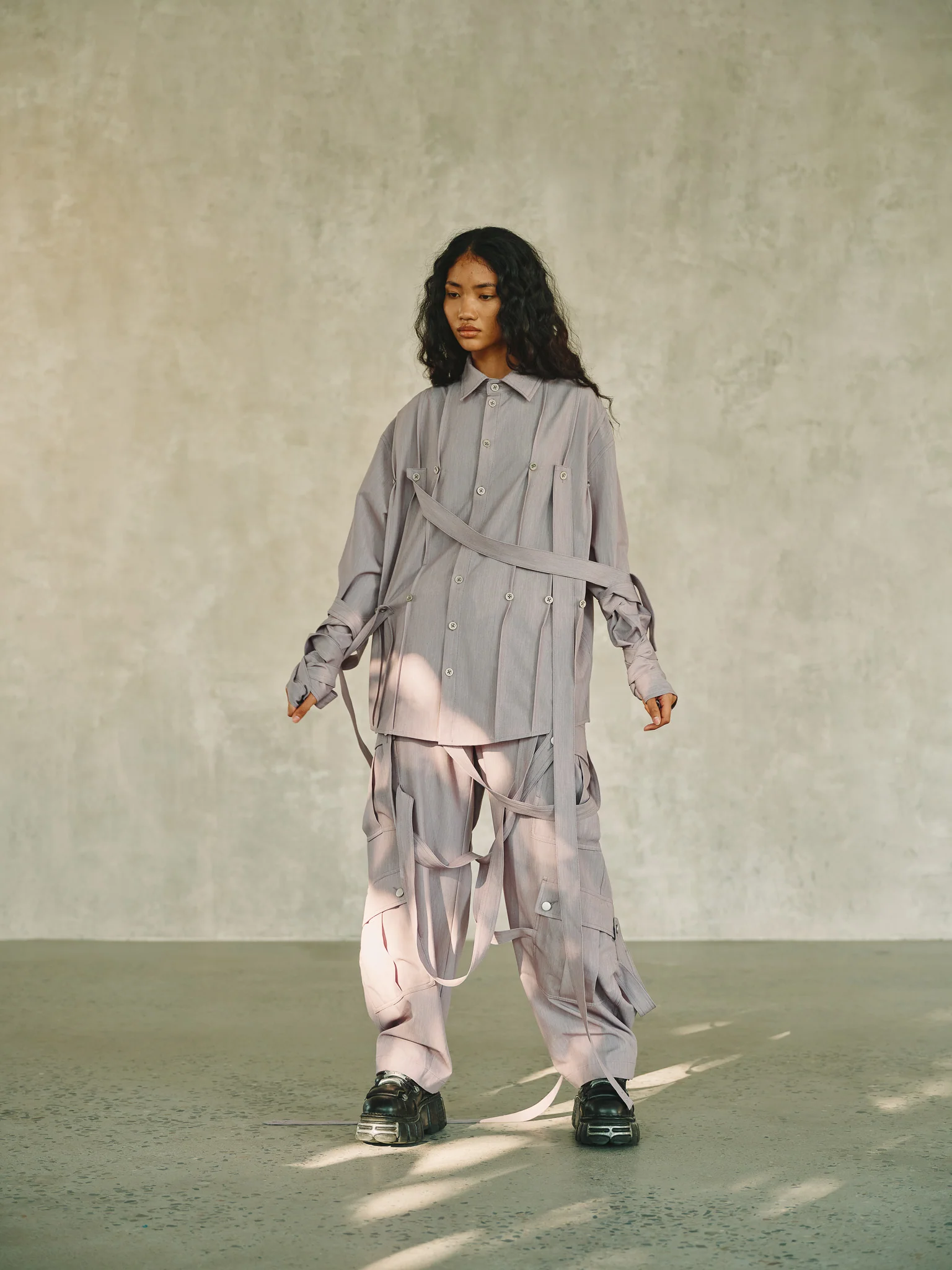 Cargo Strap Pants - Lavender Grey - Image 4