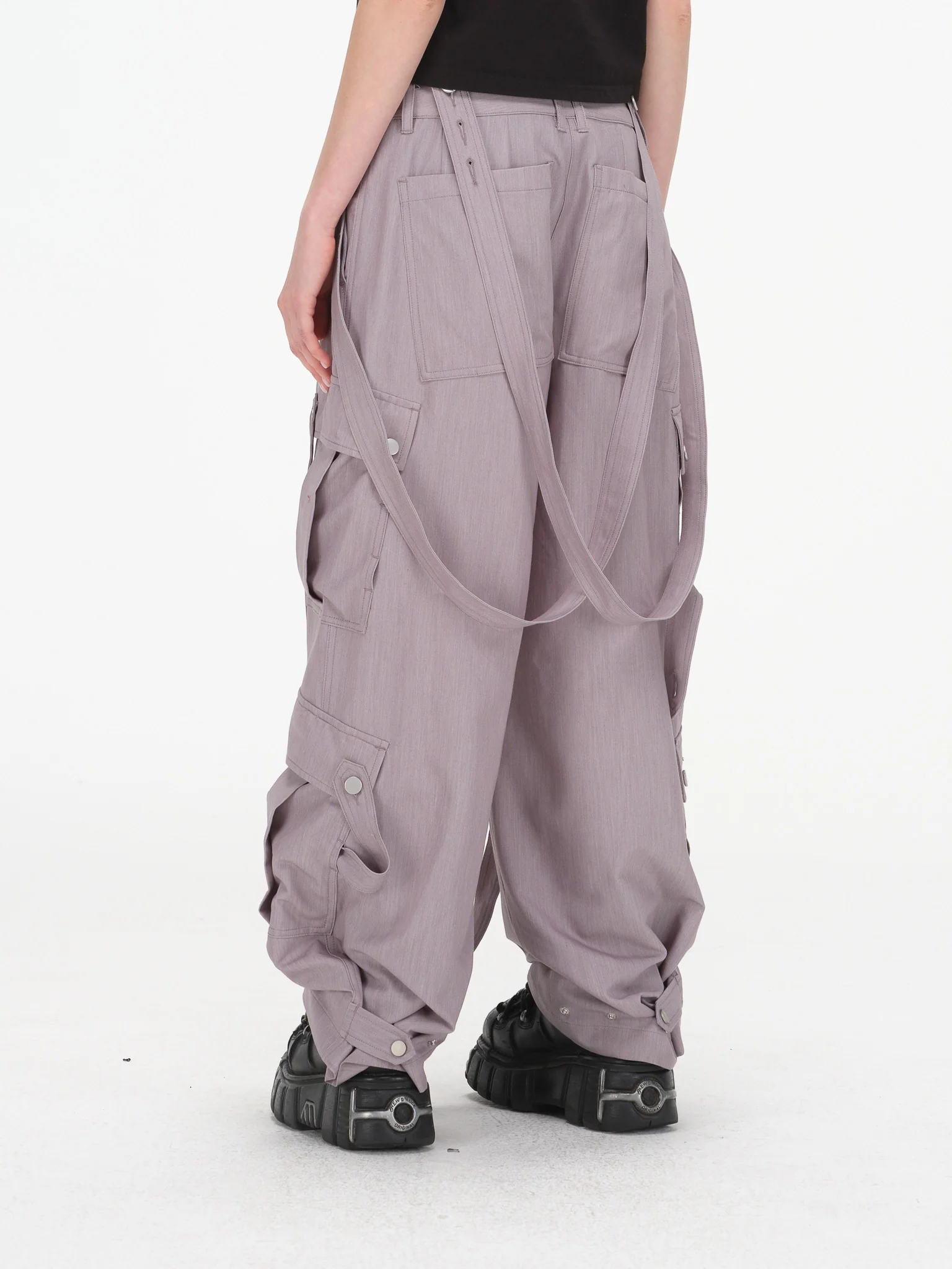 Cargo Strap Pants - Lavender Grey - Image 8