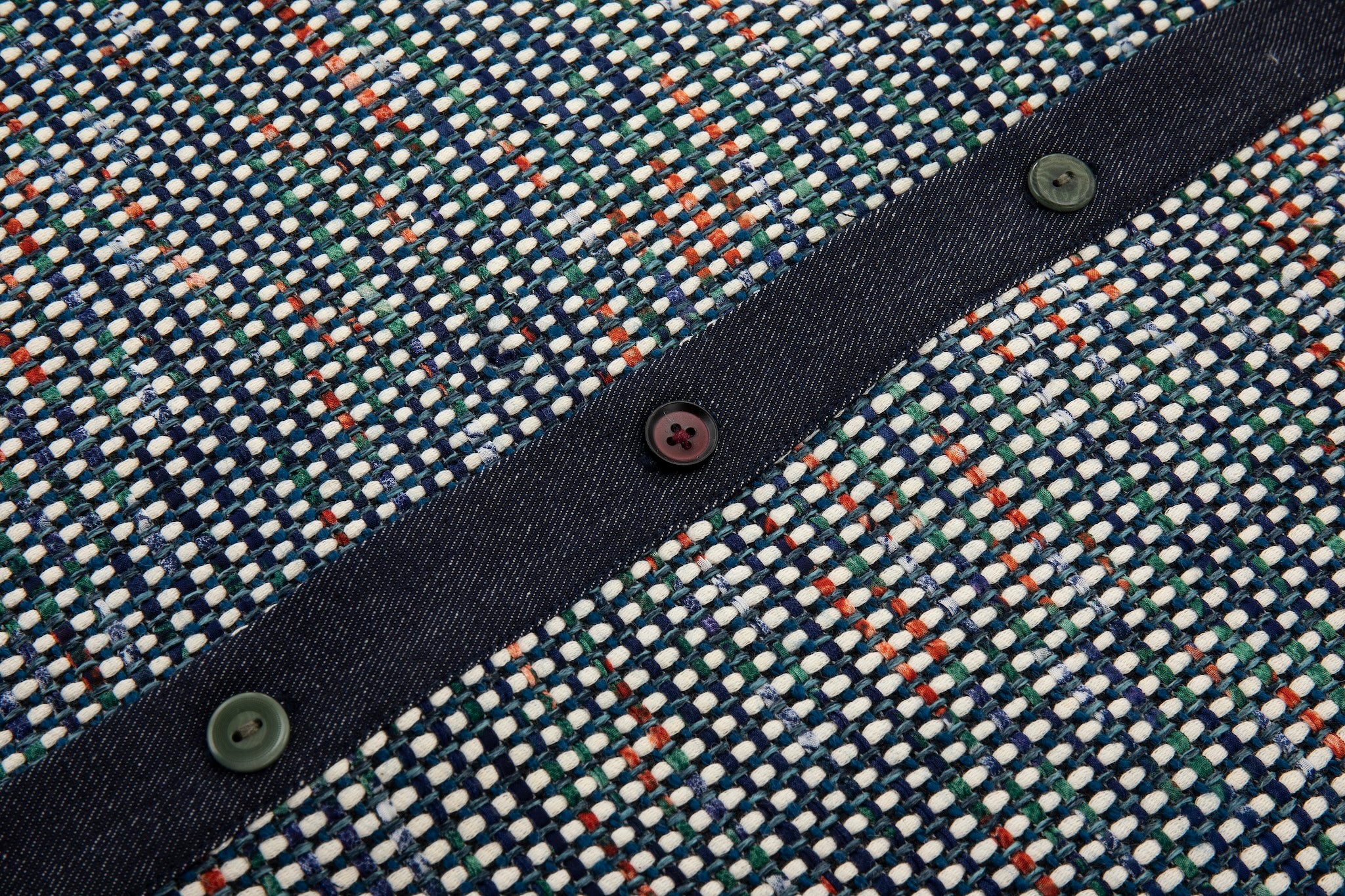 Color-Block Pocket Shirt – Magenta, Green & Mustard - Image 16