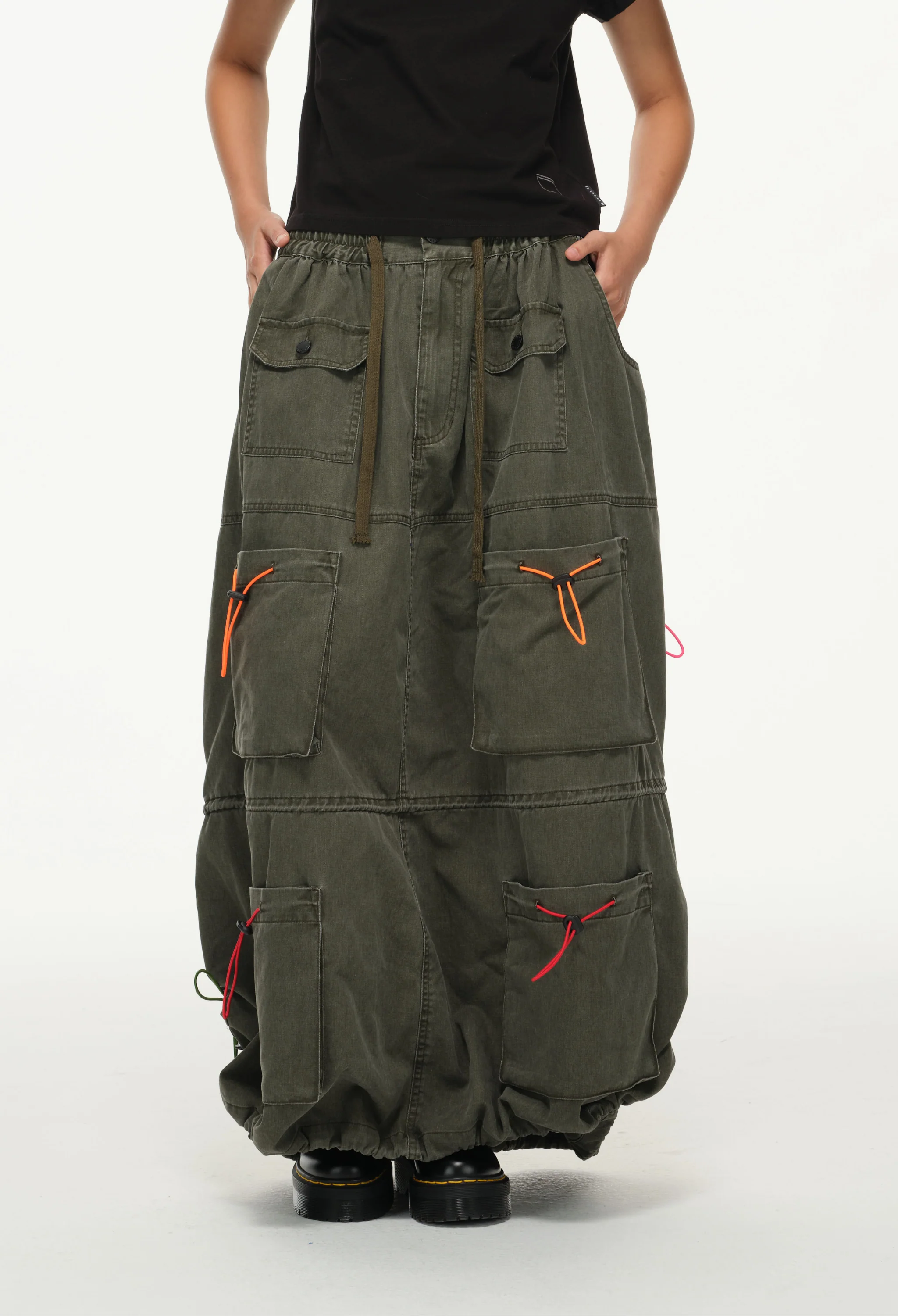 Color Pop Pull-Tie Cargo Skirt - Image 10