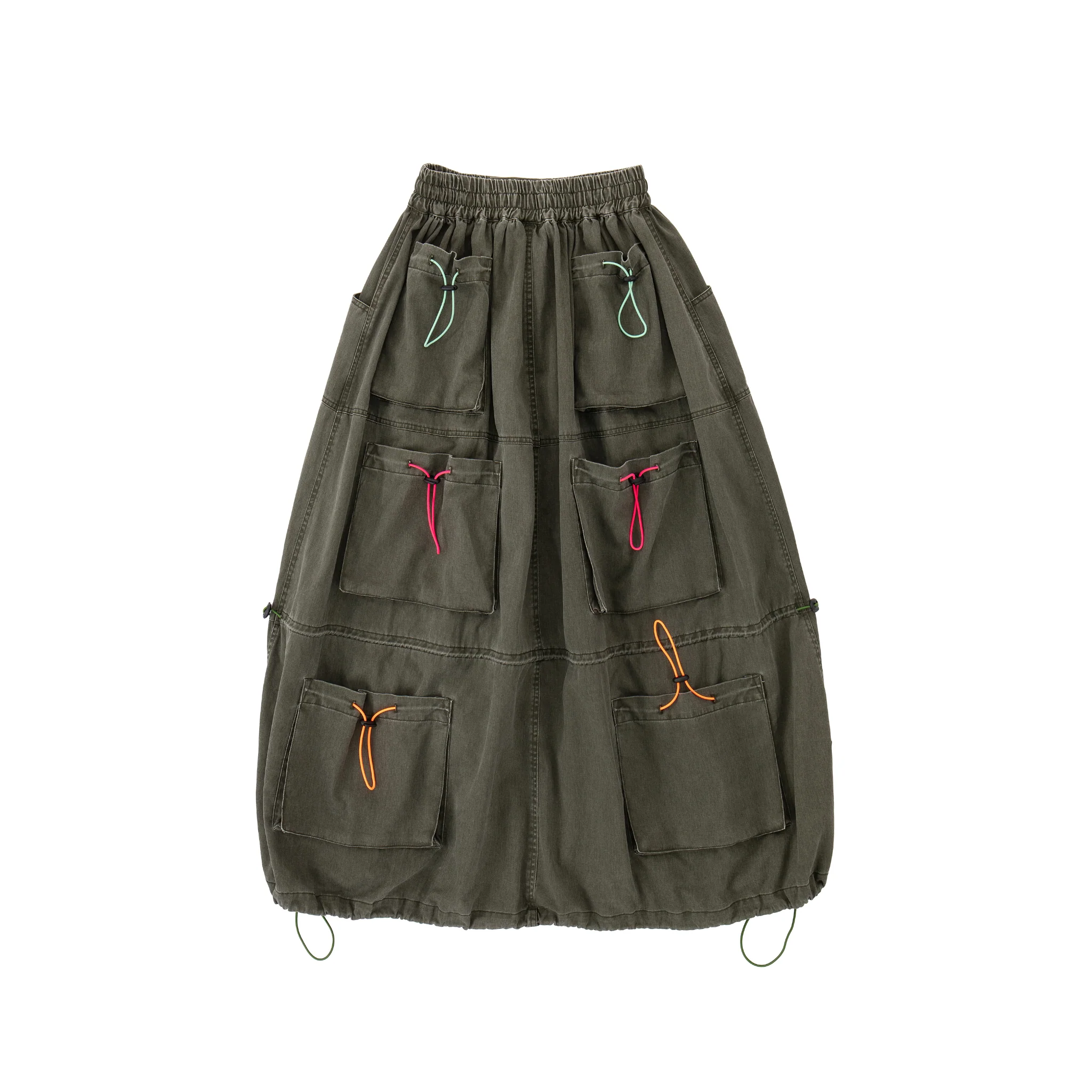 Color Pop Pull-Tie Cargo Skirt - Image 3