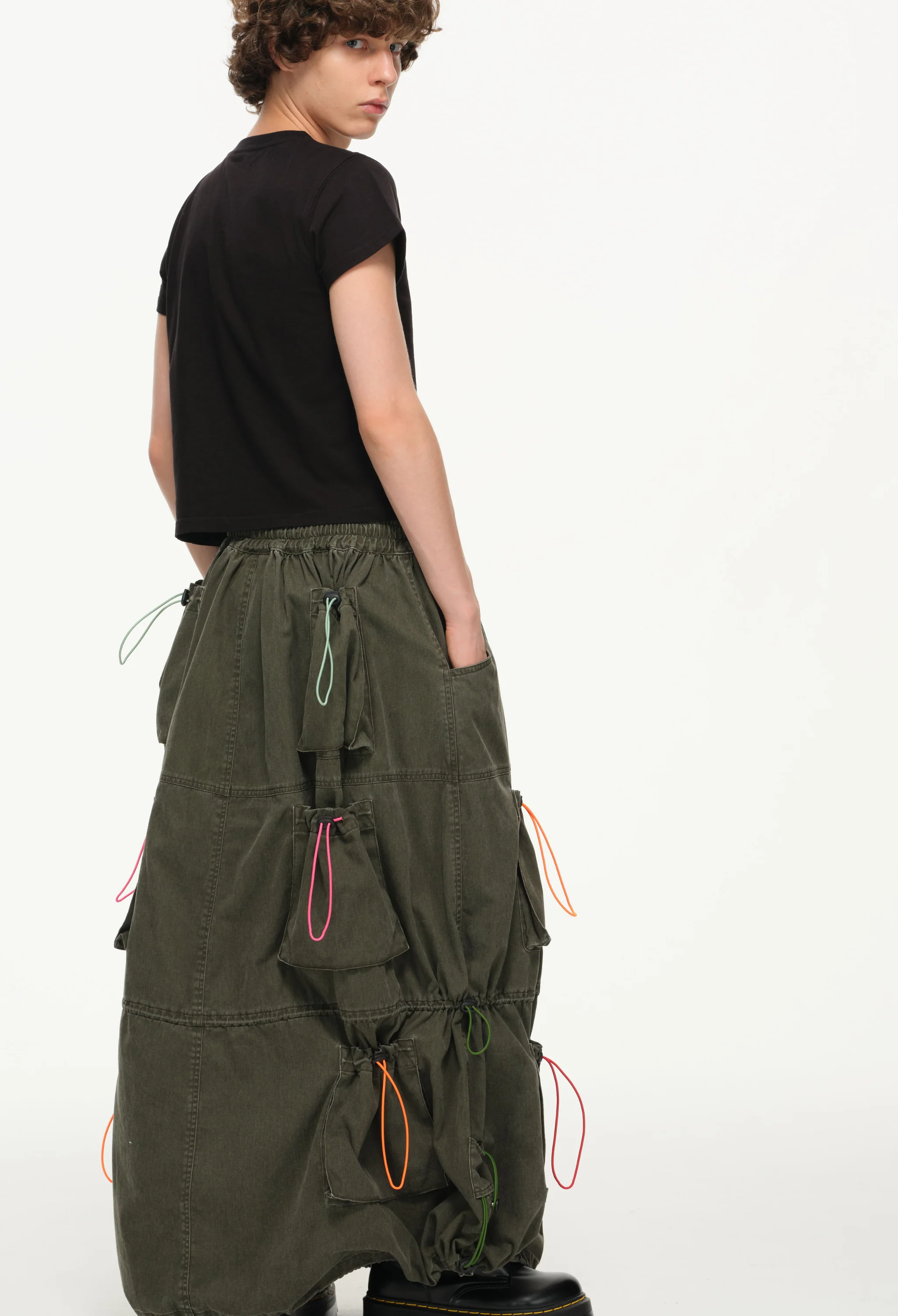 Color Pop Pull-Tie Cargo Skirt - Image 9