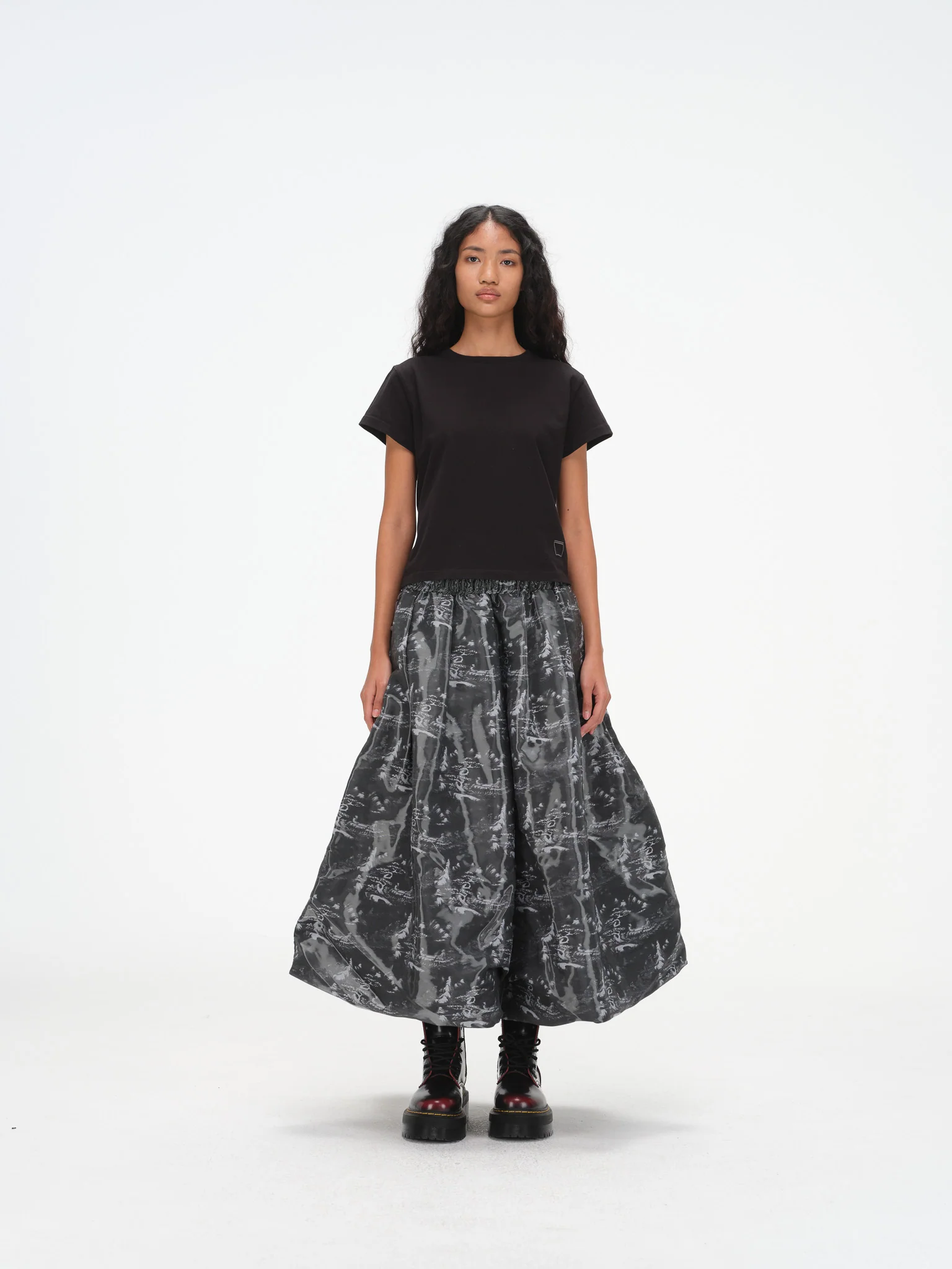 Constructed Bubble Skirt - Glossy Ink Wash - Image 3