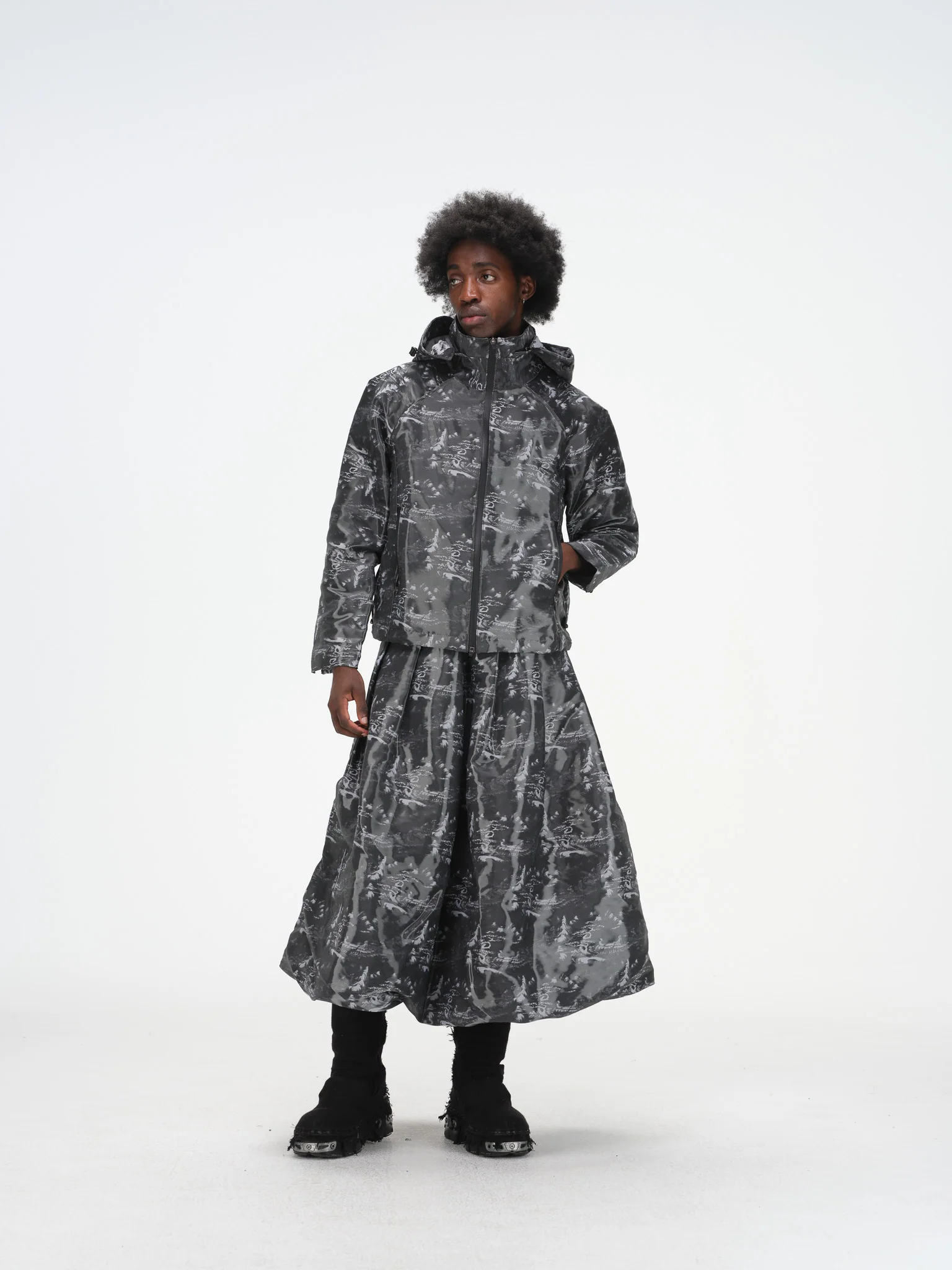 Hooded Technical Jacket - Glossy Ink Wash - Image 7