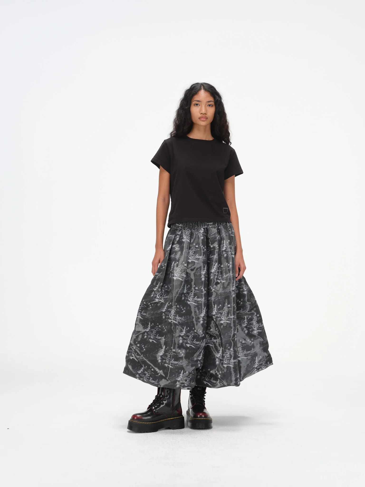 Constructed Bubble Skirt - Glossy Ink Wash - Image 8