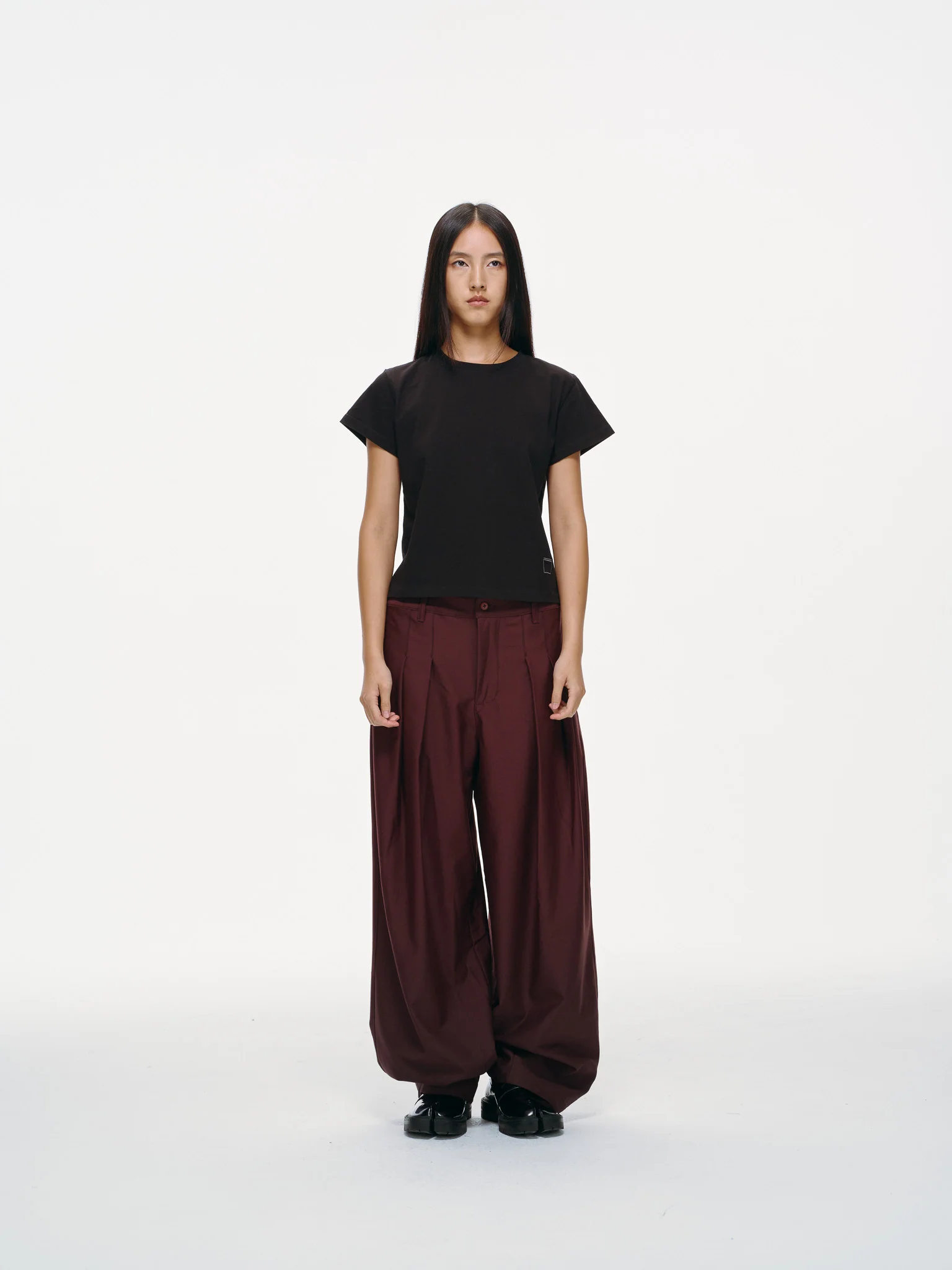 Contour Pleated Trousers – Oxblood, Relaxed Fit - Image 10