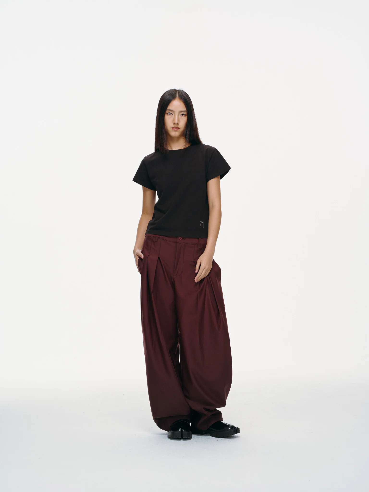 Contour Pleated Trousers – Oxblood, Relaxed Fit - Image 11