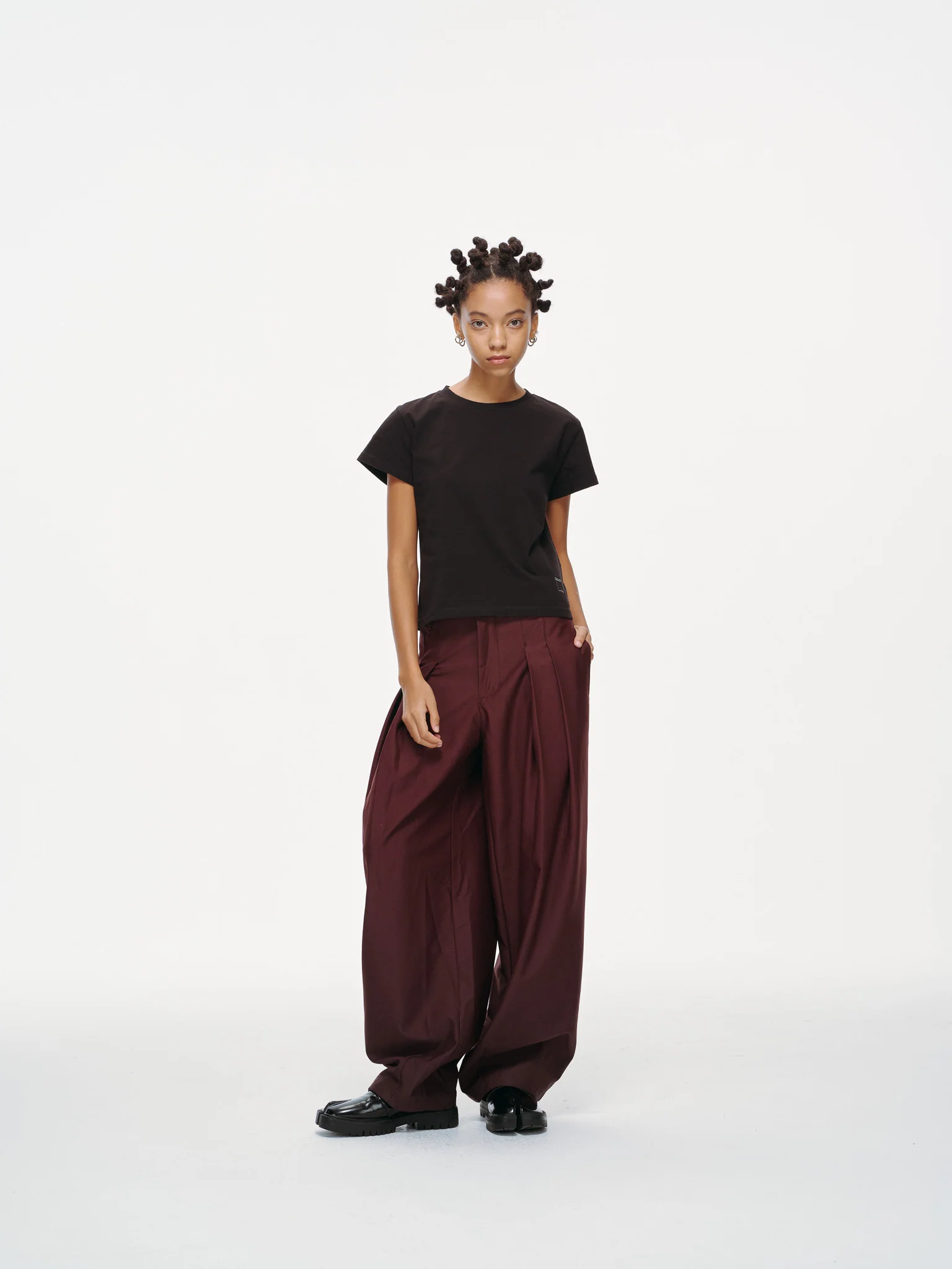 Contour Pleated Trousers – Oxblood, Relaxed Fit - Image 12