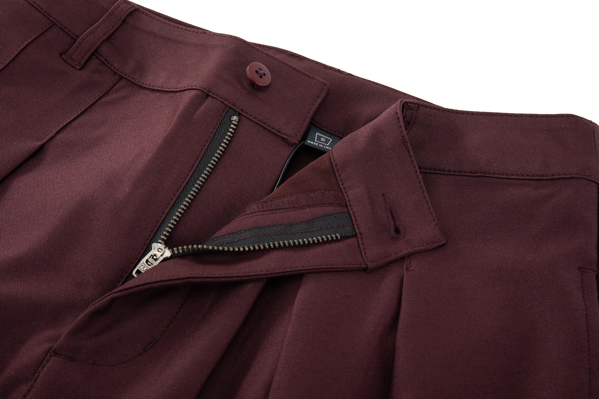 Contour Pleated Trousers – Oxblood, Relaxed Fit - Image 15