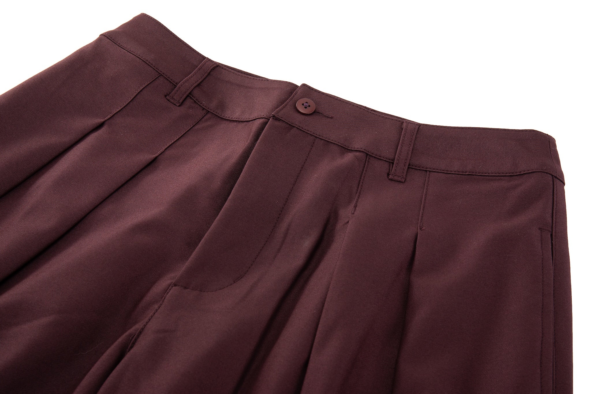Contour Pleated Trousers – Oxblood, Relaxed Fit - Image 16