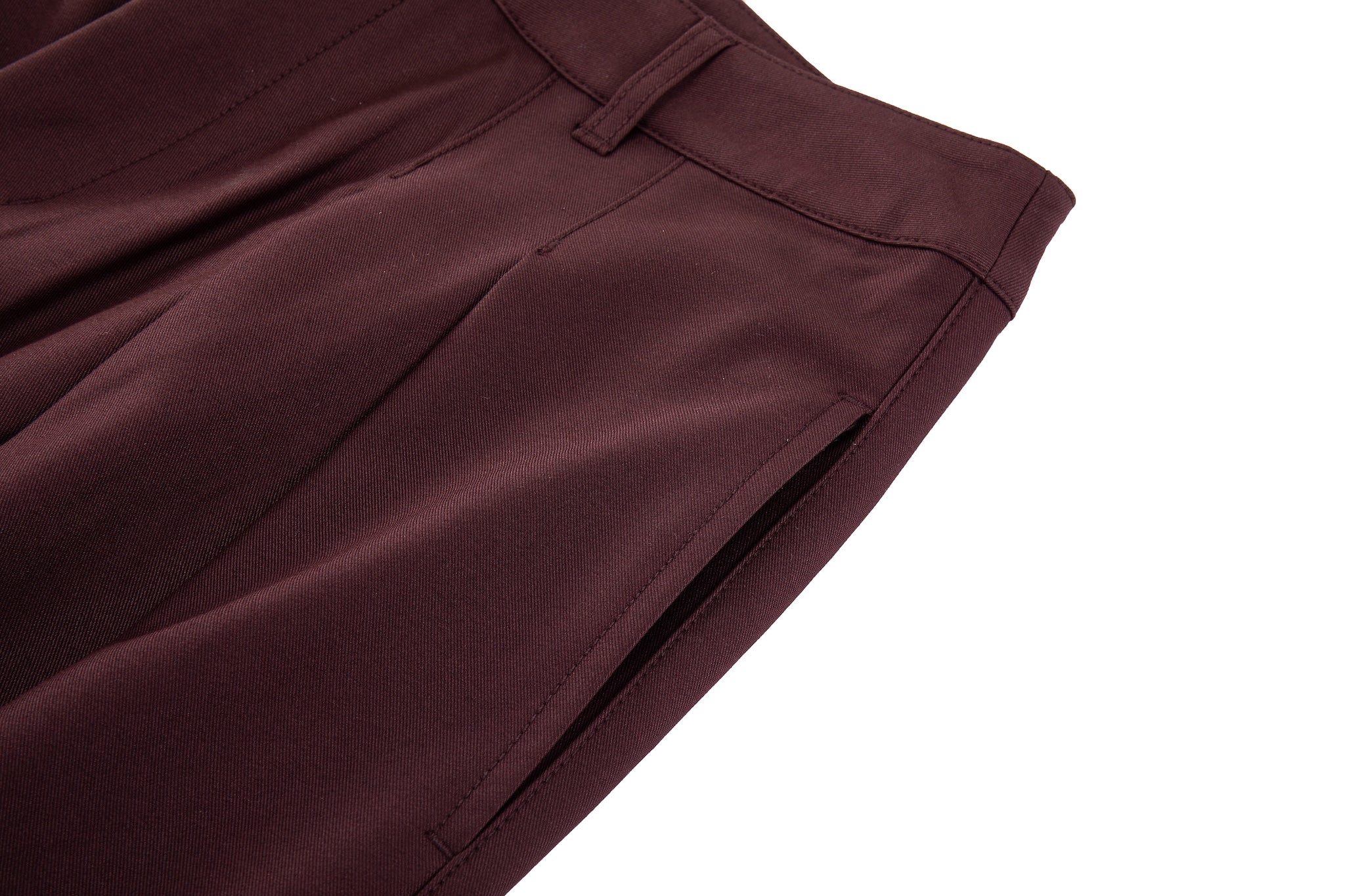 Contour Pleated Trousers – Oxblood, Relaxed Fit - Image 17