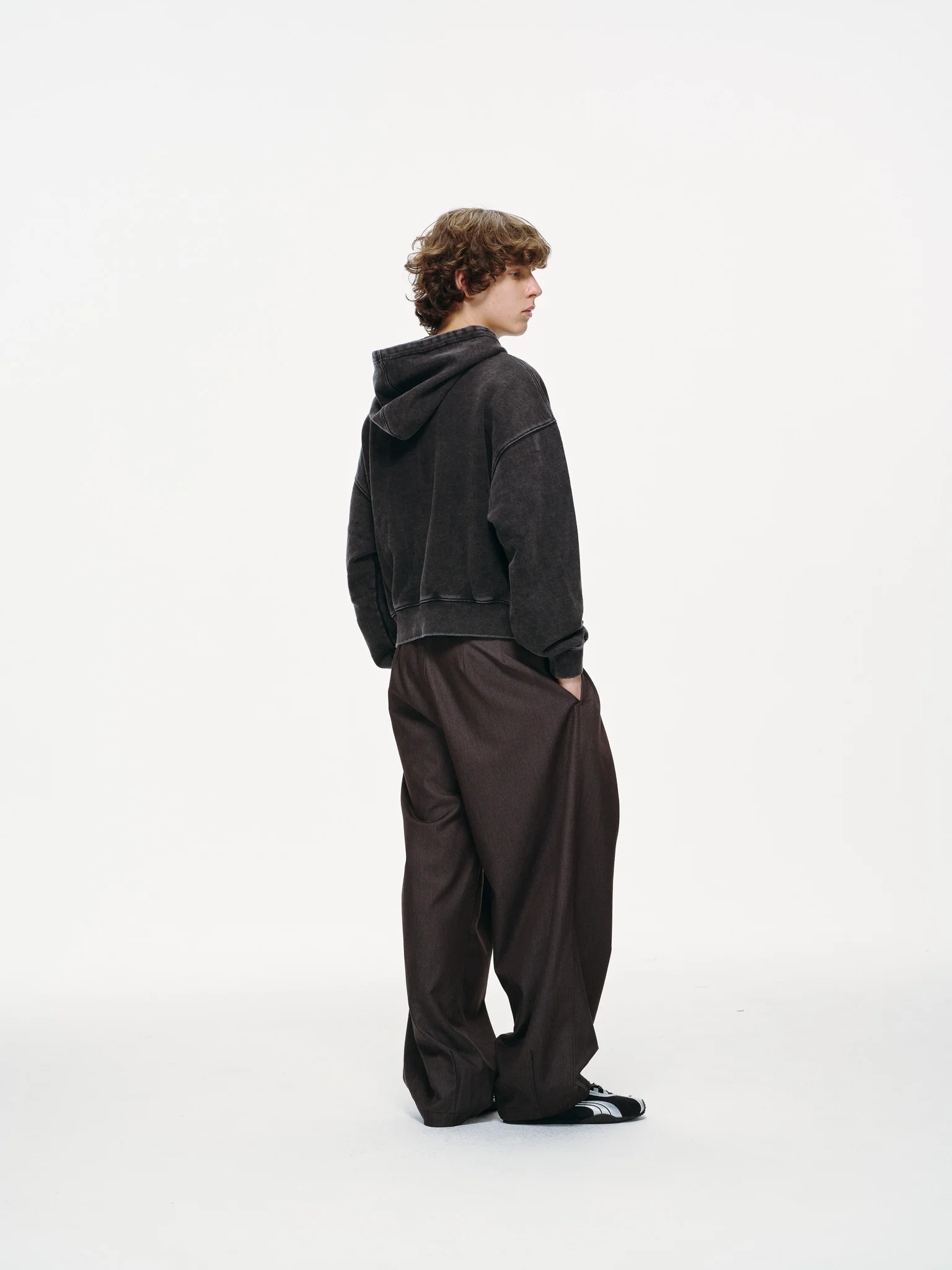 Contour Pleated Trousers – Sable Grey, Relaxed Fit - Image 10
