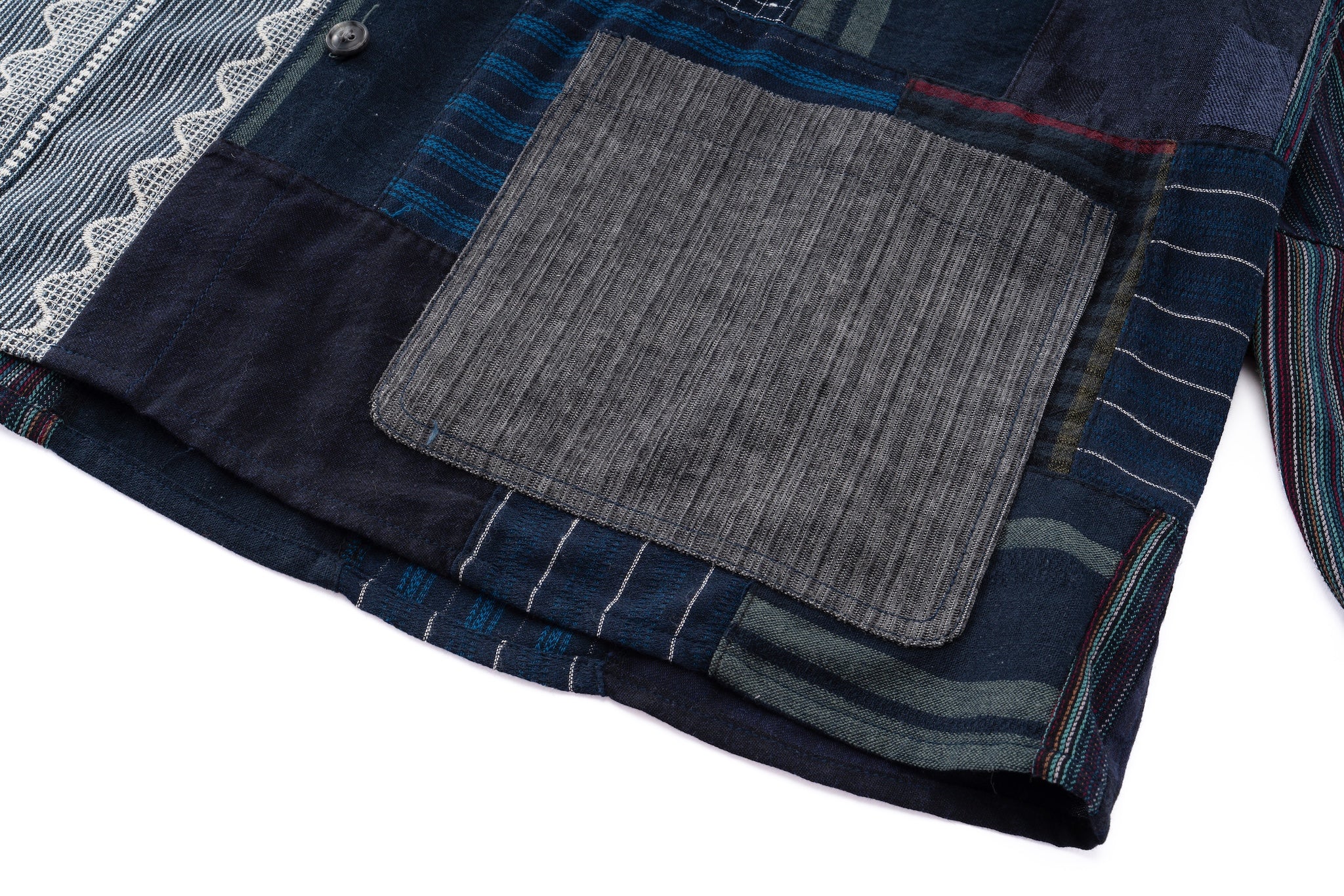 Contrast Panel Patchwork Shirt - Lace, Mixed Pattern - Image 15